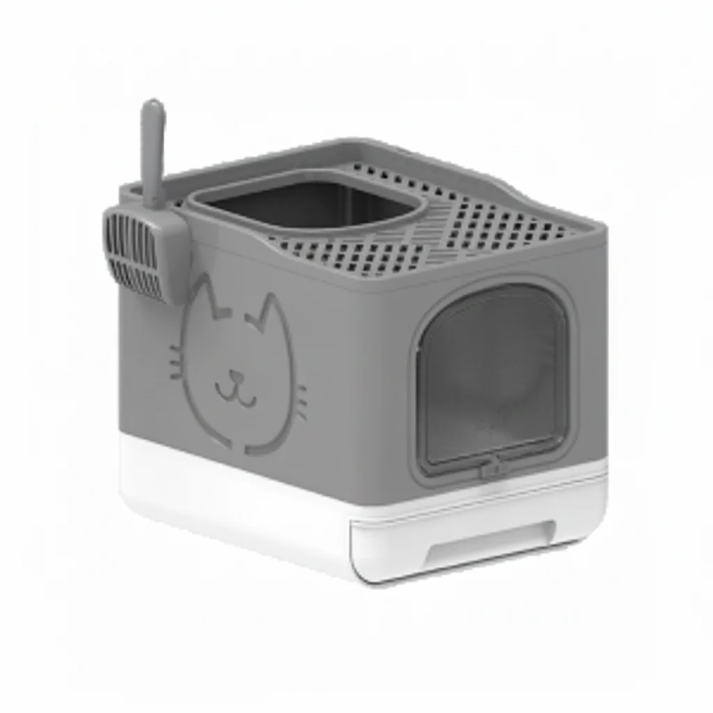 AFP Go Fresh Foldable Cat Litter Box Grey