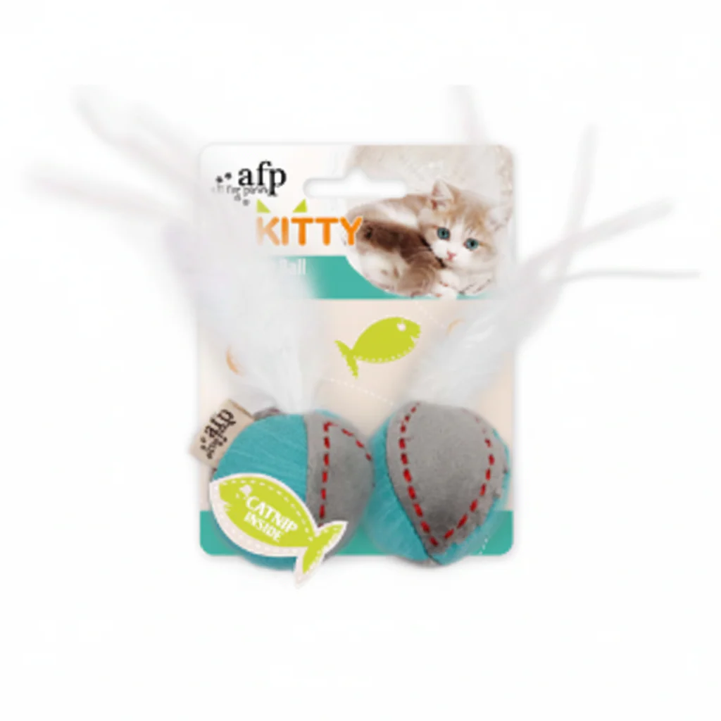 AFP Kitty Feather Ball Turquoise