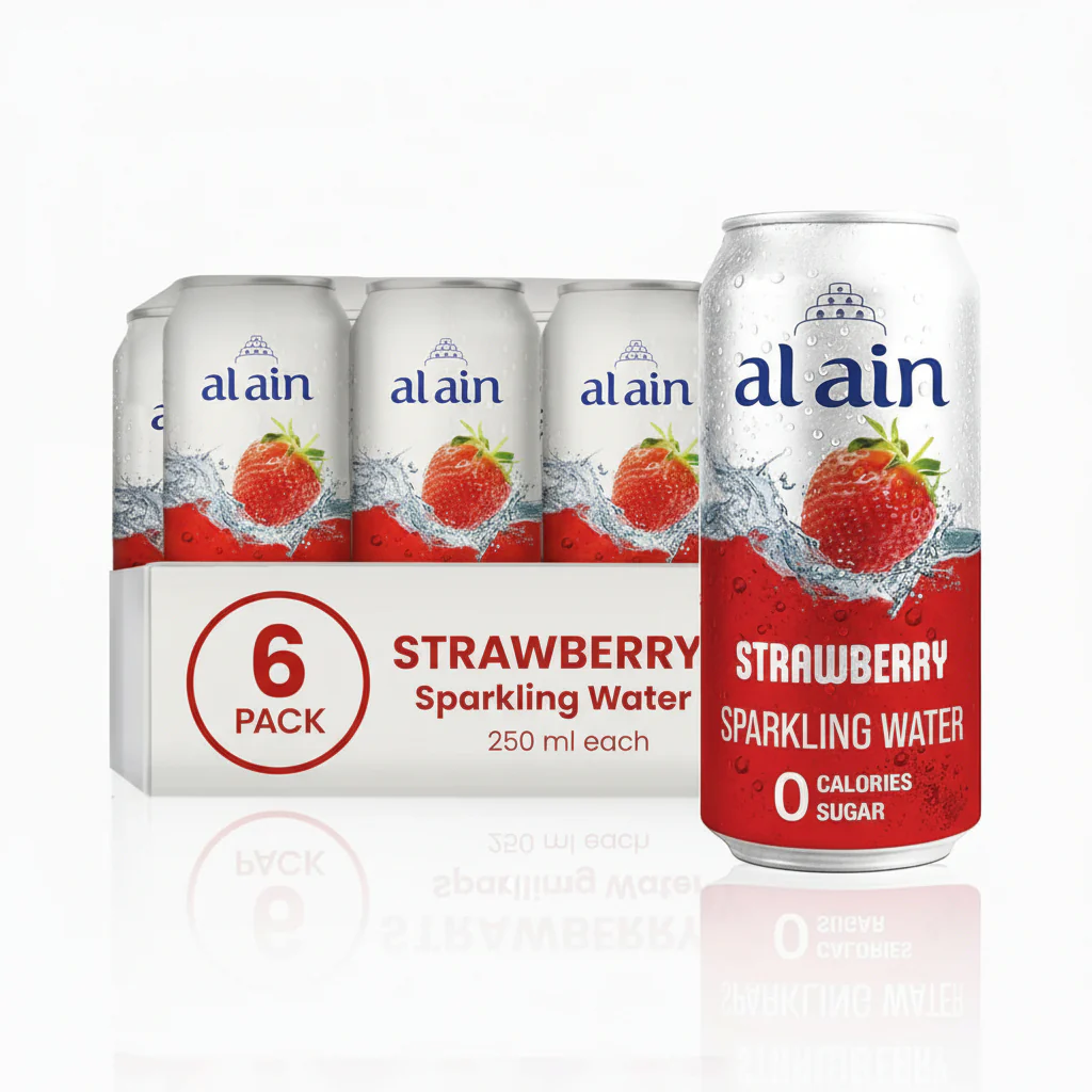 Al Ain Strawberry Sparkling Water  250ML  Zero Sugar