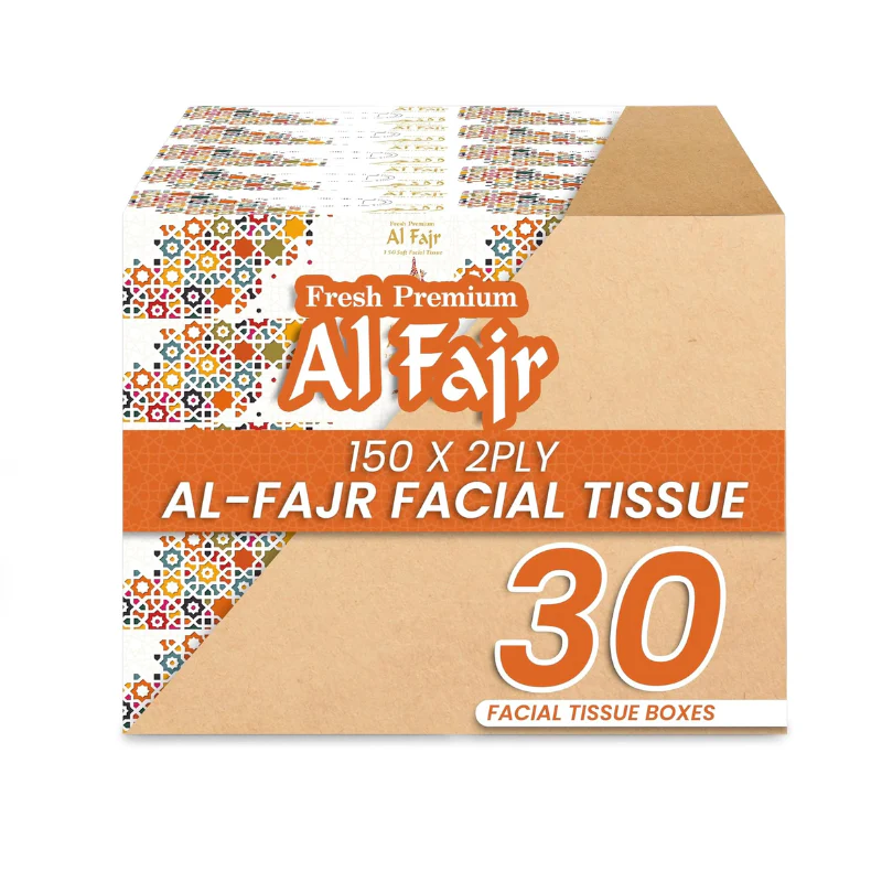 Al Fajr Facial Tissue 150 Sheets, 2Ply  Soft & Hygienic  5 BXS PKT - Image 3