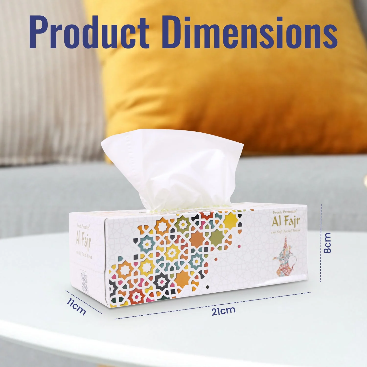 Al Fajr Facial Tissue 150 Sheets, 2Ply  Soft & Hygienic  5 BXS PKT - Image 5