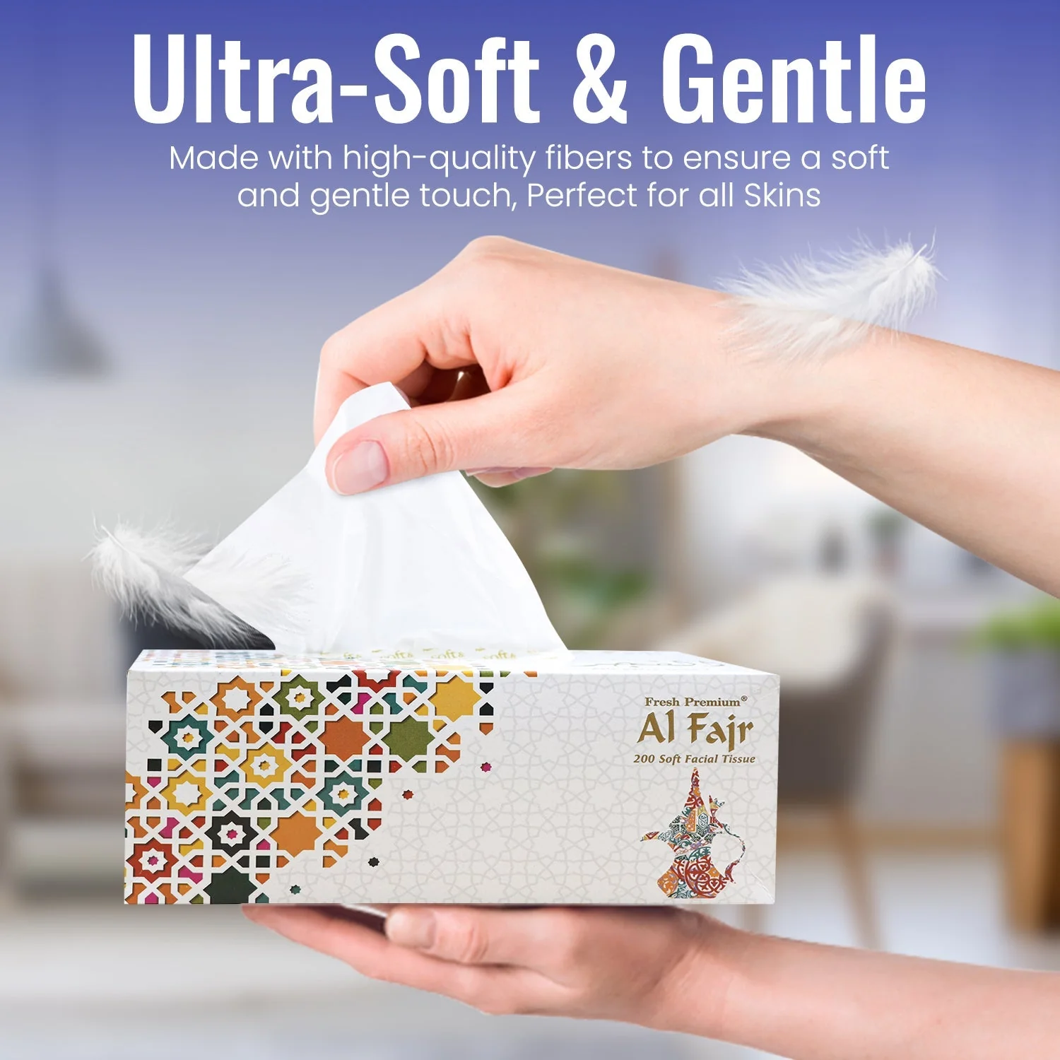 Al Fajr Facial Tissue  200 Sheets | Soft & Strong 2Ply | Buy 4 Get 1 Free - Image 2
