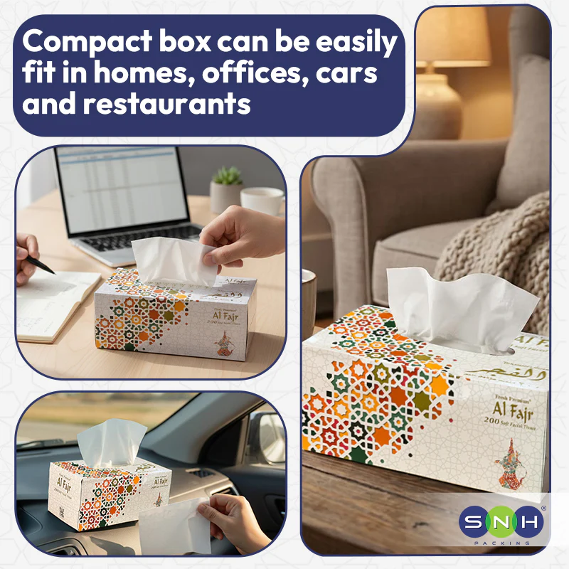 AL FAJR Facial Tissue  200 Sheets 5 Boxes x 6 Pkt - Image 5