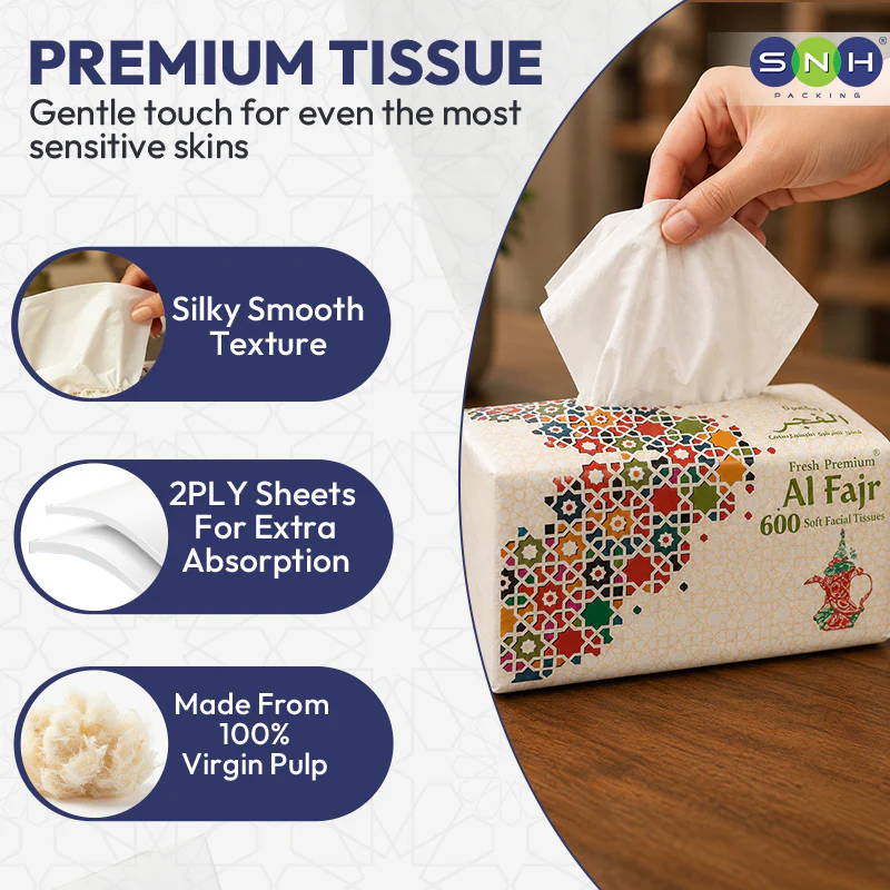 Al Fajr Nylon Tissue 300x2PLY (Total 600 Sheets)  5BXS PKT - Image 3