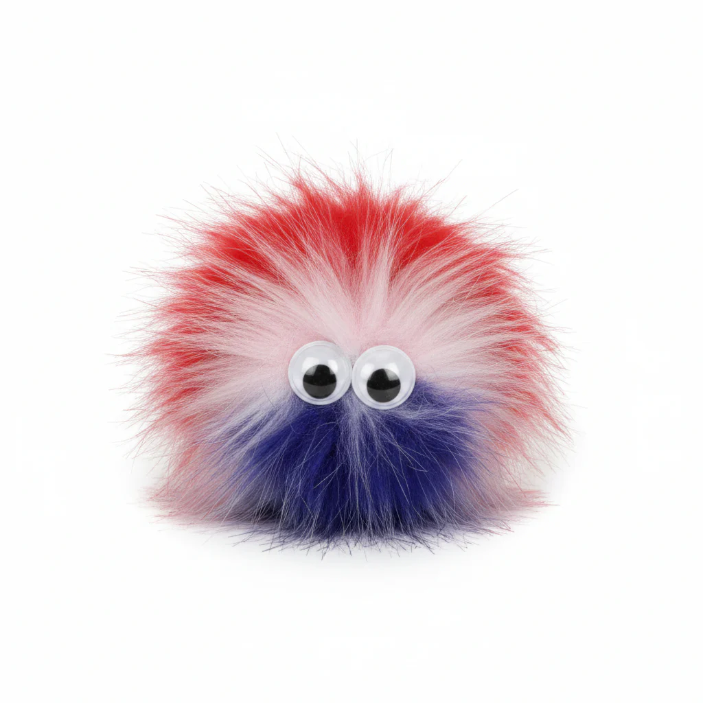 All for Paws Furry & Fluffy Multicolored Ball Catnip Toy (Red)
