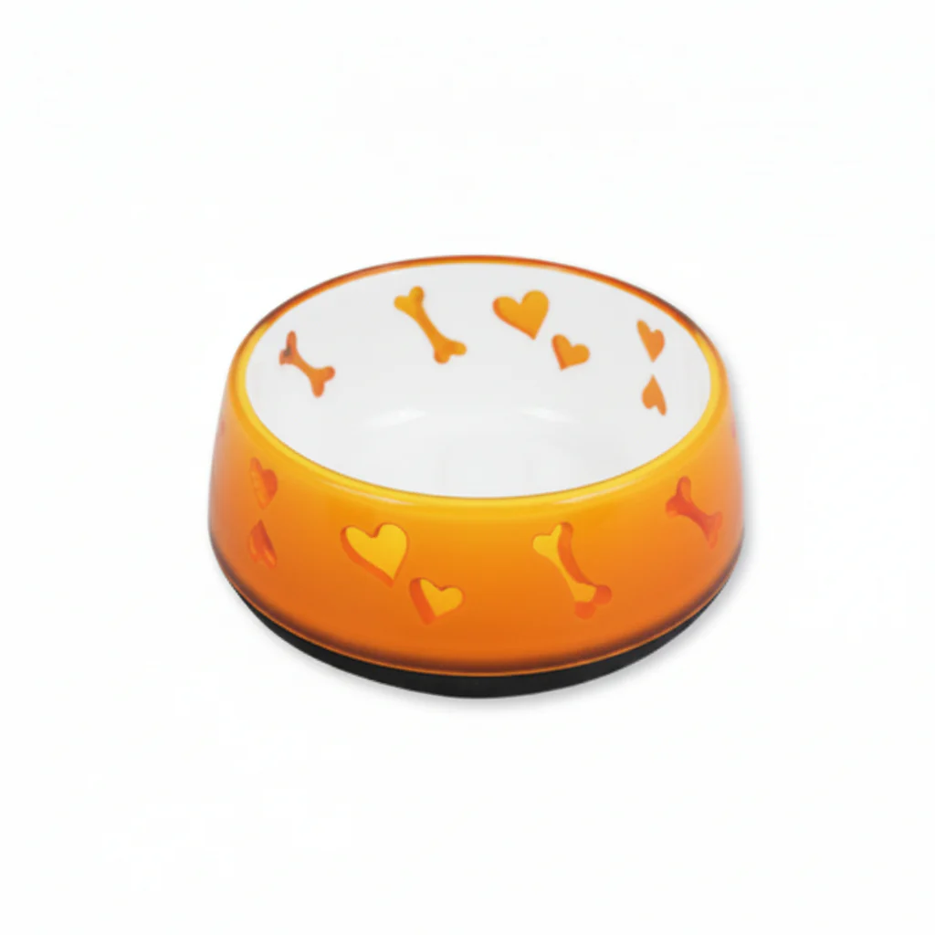 All For Paws Medium Orange 600ml Anti-Skid Dog Bowl