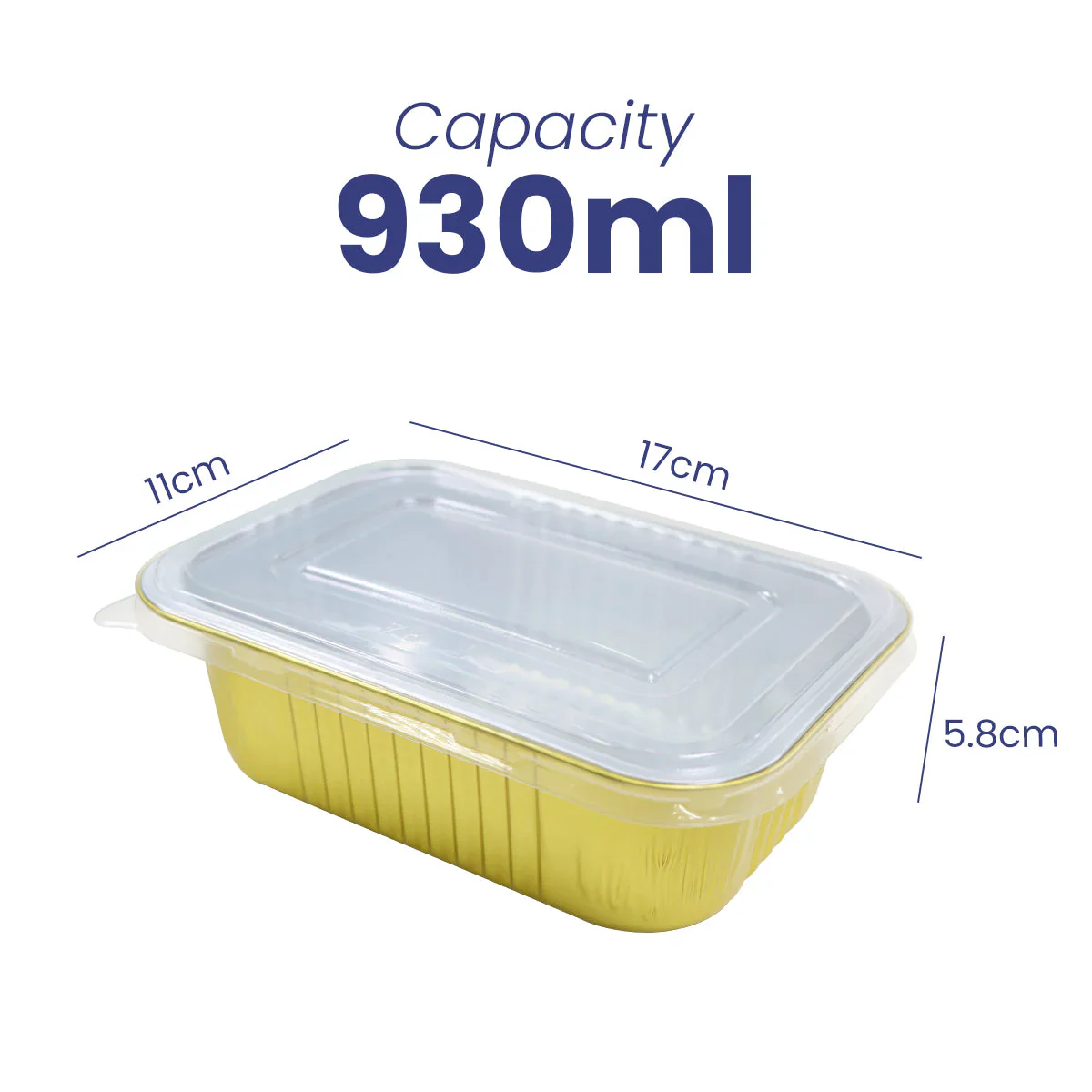 Aluminum Golden Food Containers with PP Lids - Image 6