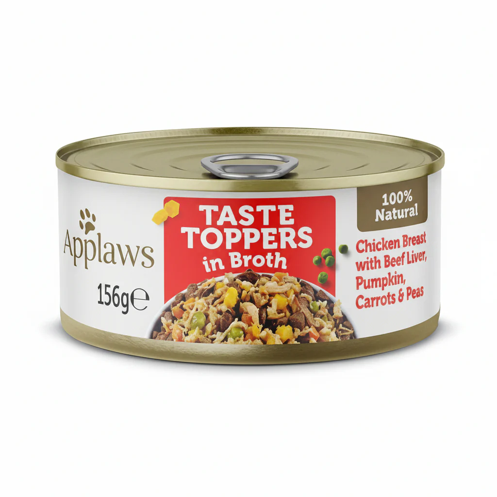Applaws Taste Toppers in Broth Chicken with Beef Wet Dog Food 156g