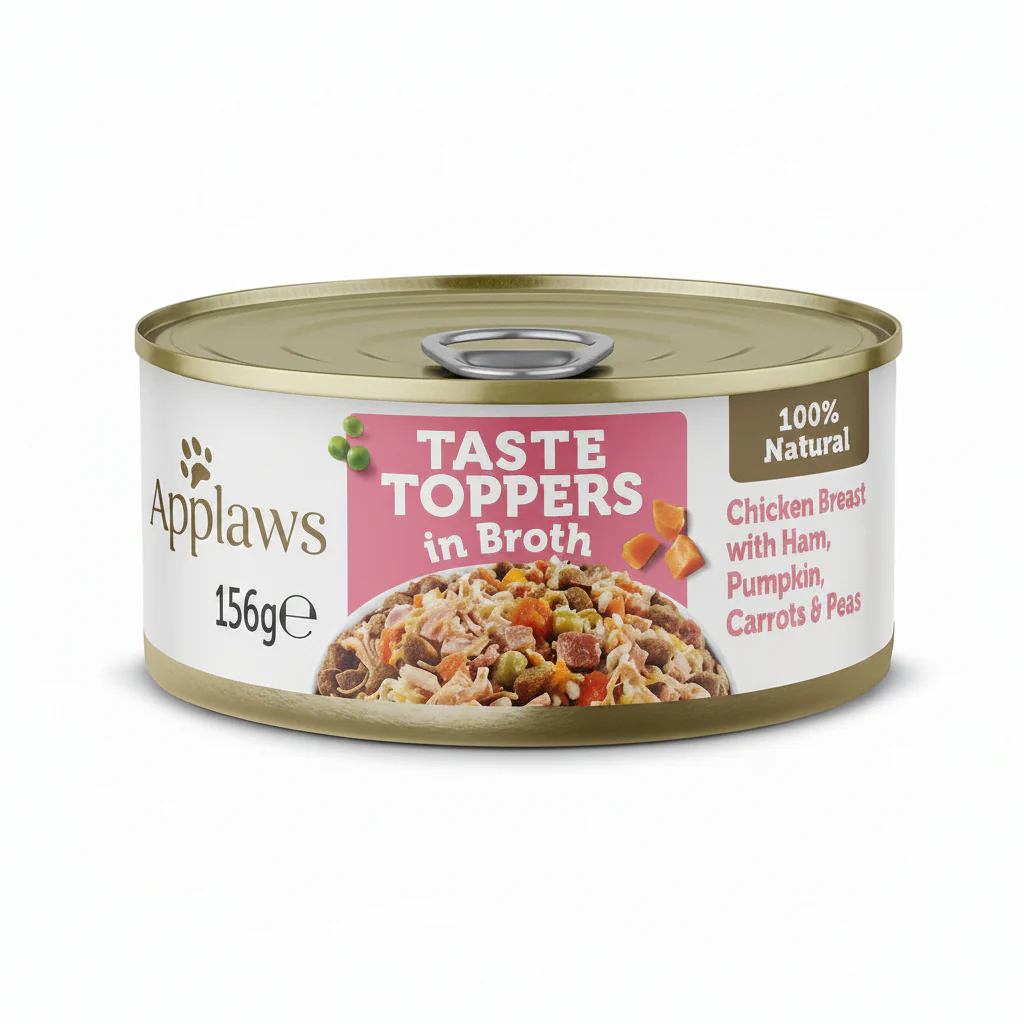 Applaws Taste Toppers in Broth Chicken with Ham & Vegetables Wet Dog Food 156g