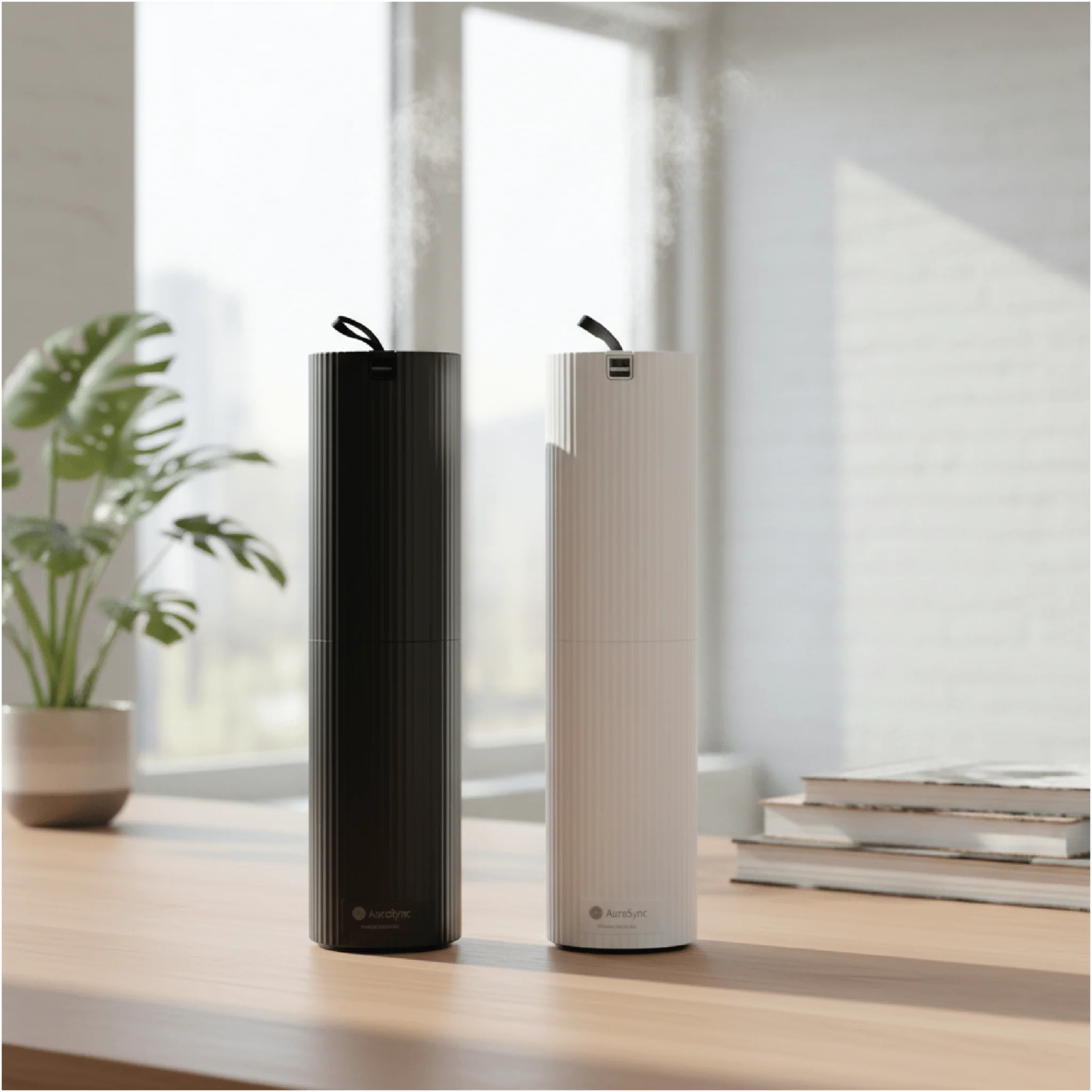 AURASYNC Aroma Diffuser 200ml  Black Tabletop & White Wall Plug (RAD2) | Home & Office Scent Machine - Image 3
