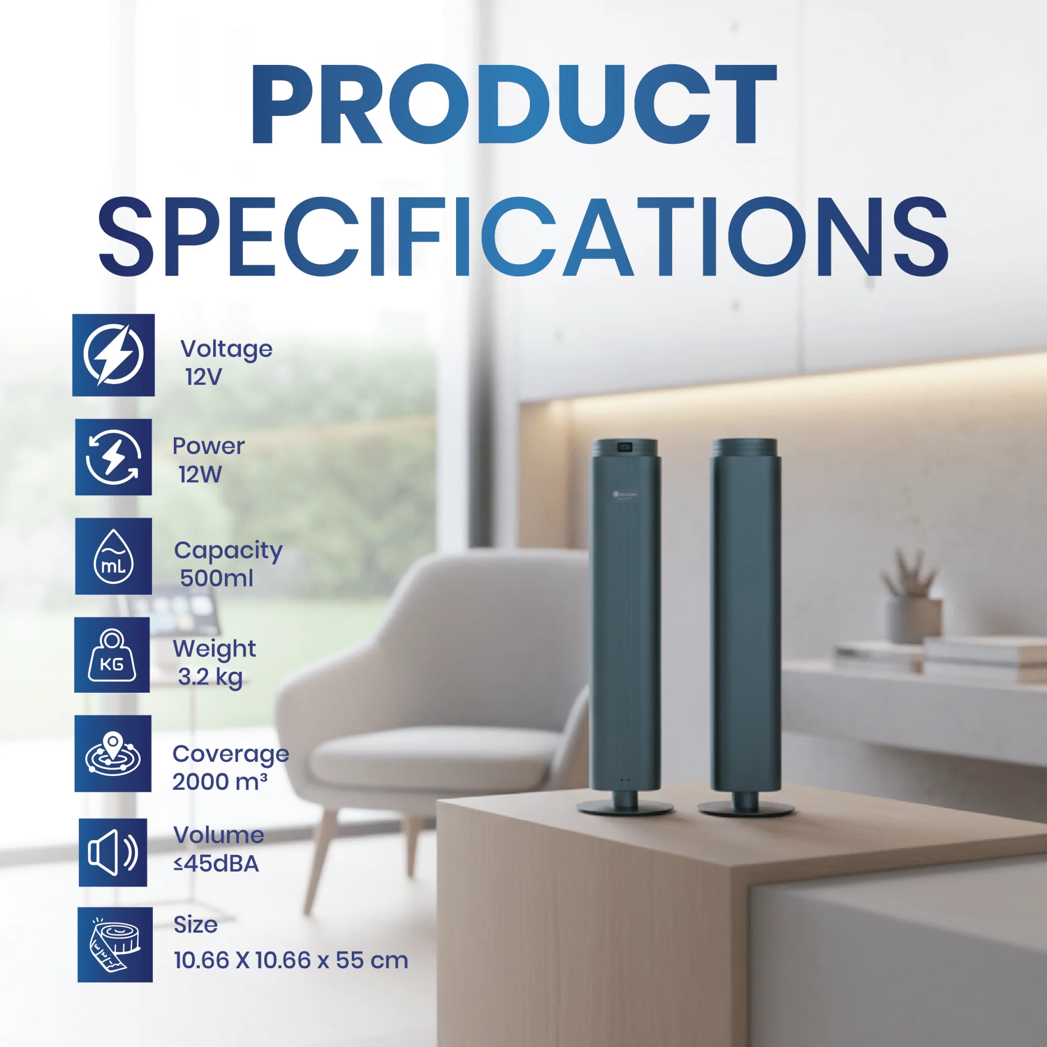 AURASYNC Floor Standing Diffuser 500ml  Grey (F-AIR) | Premium Scent Machine for Home & Office - Image 2