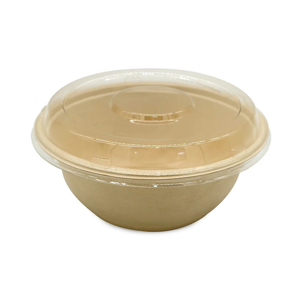 Bagasse Round Bowls with Lids Eco Friendly Takeaway Boxes - Image 5