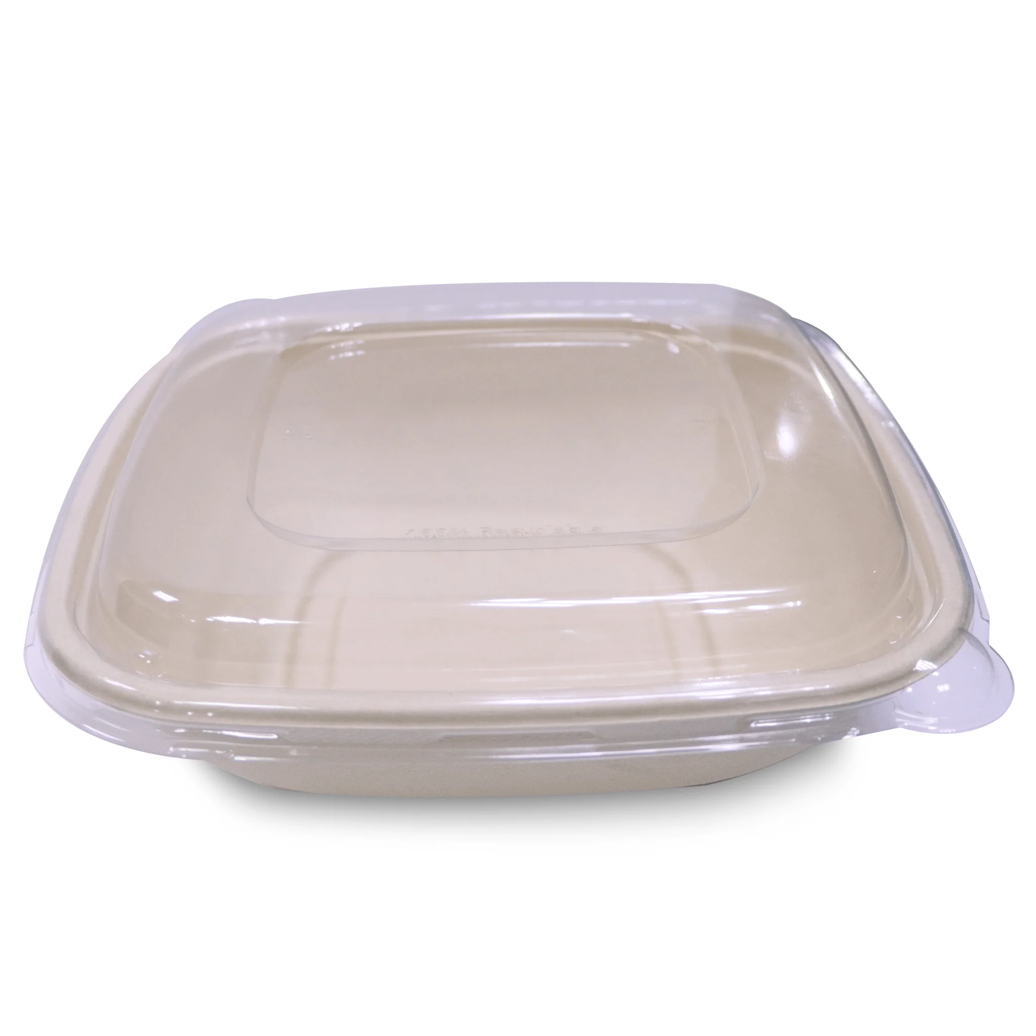 Bagasse Square Containers with PET & PP Lids | Eco Friendly Takeaway Boxes - Image 3