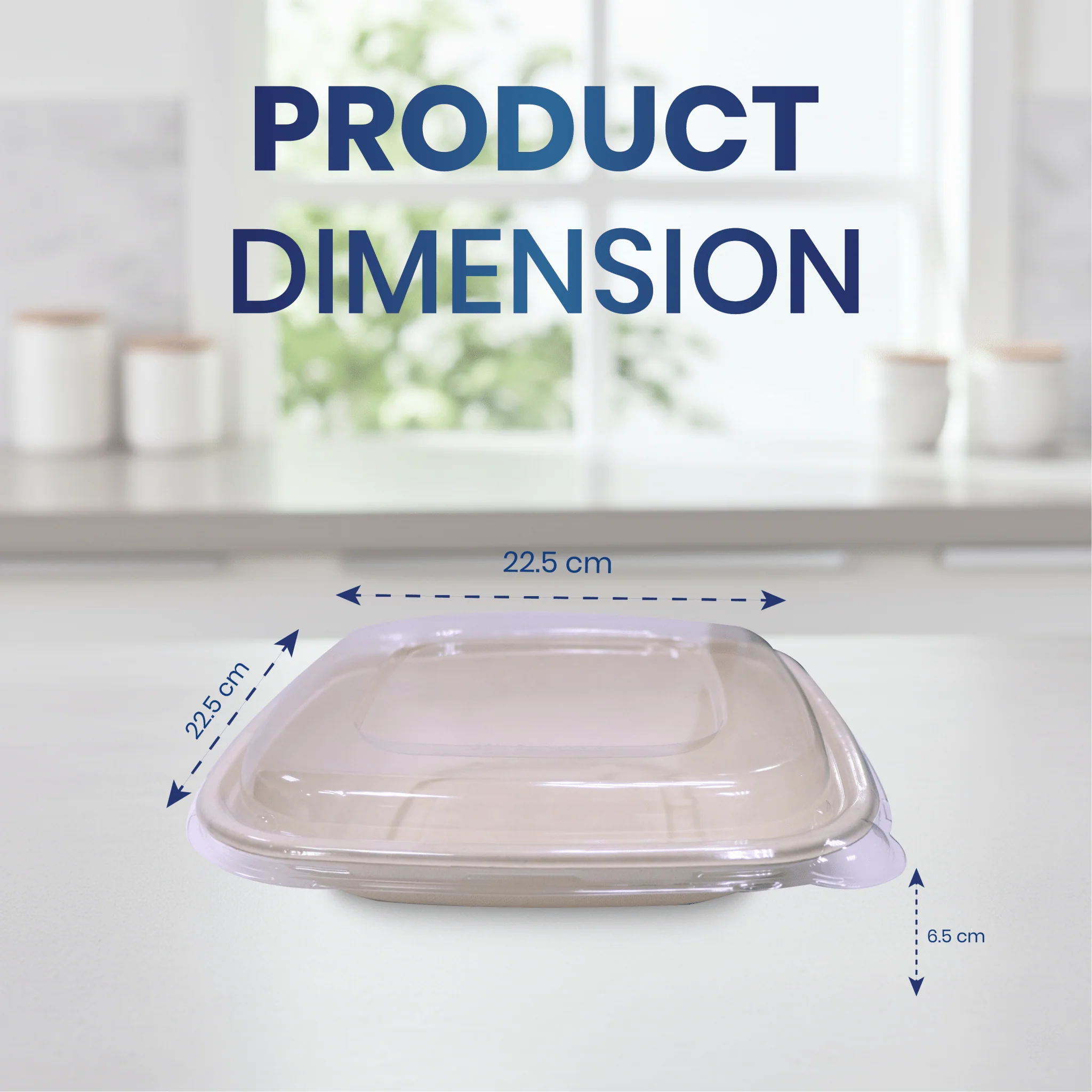 Bagasse Square Containers with PET & PP Lids | Eco Friendly Takeaway Boxes - Image 7