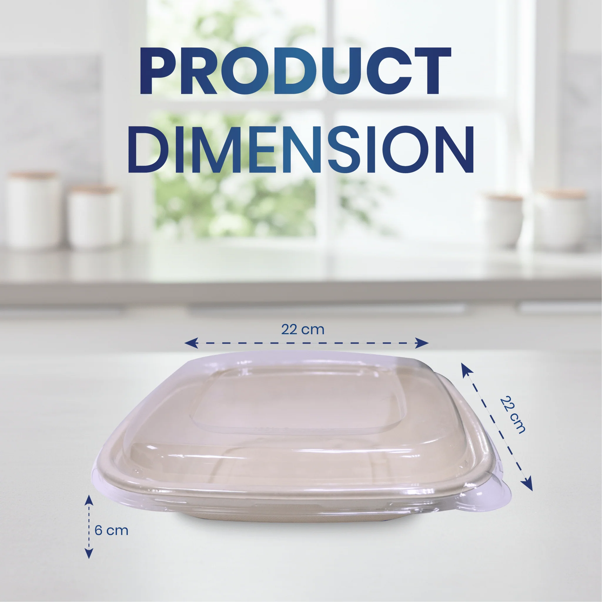 Bagasse Square Containers with PET & PP Lids | Eco Friendly Takeaway Boxes - Image 8