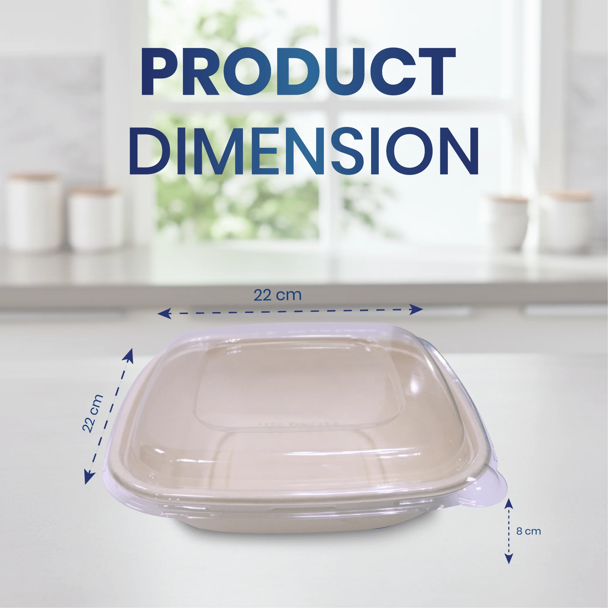 Bagasse Square Containers with PET & PP Lids | Eco Friendly Takeaway Boxes - Image 9
