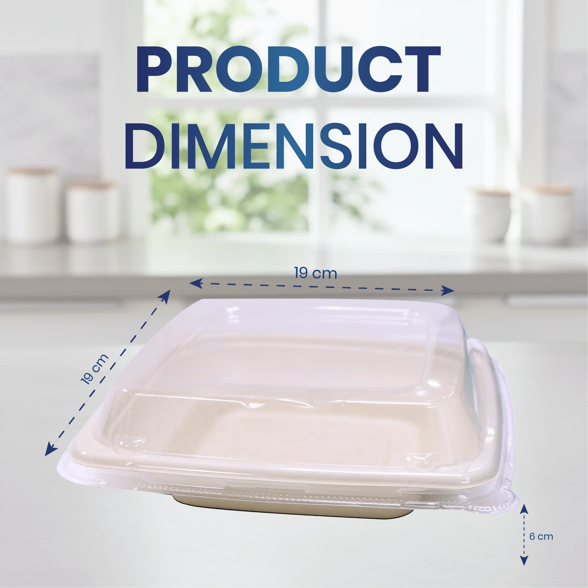 Bagasse Square Deep Containers with PET Lids - Image 6