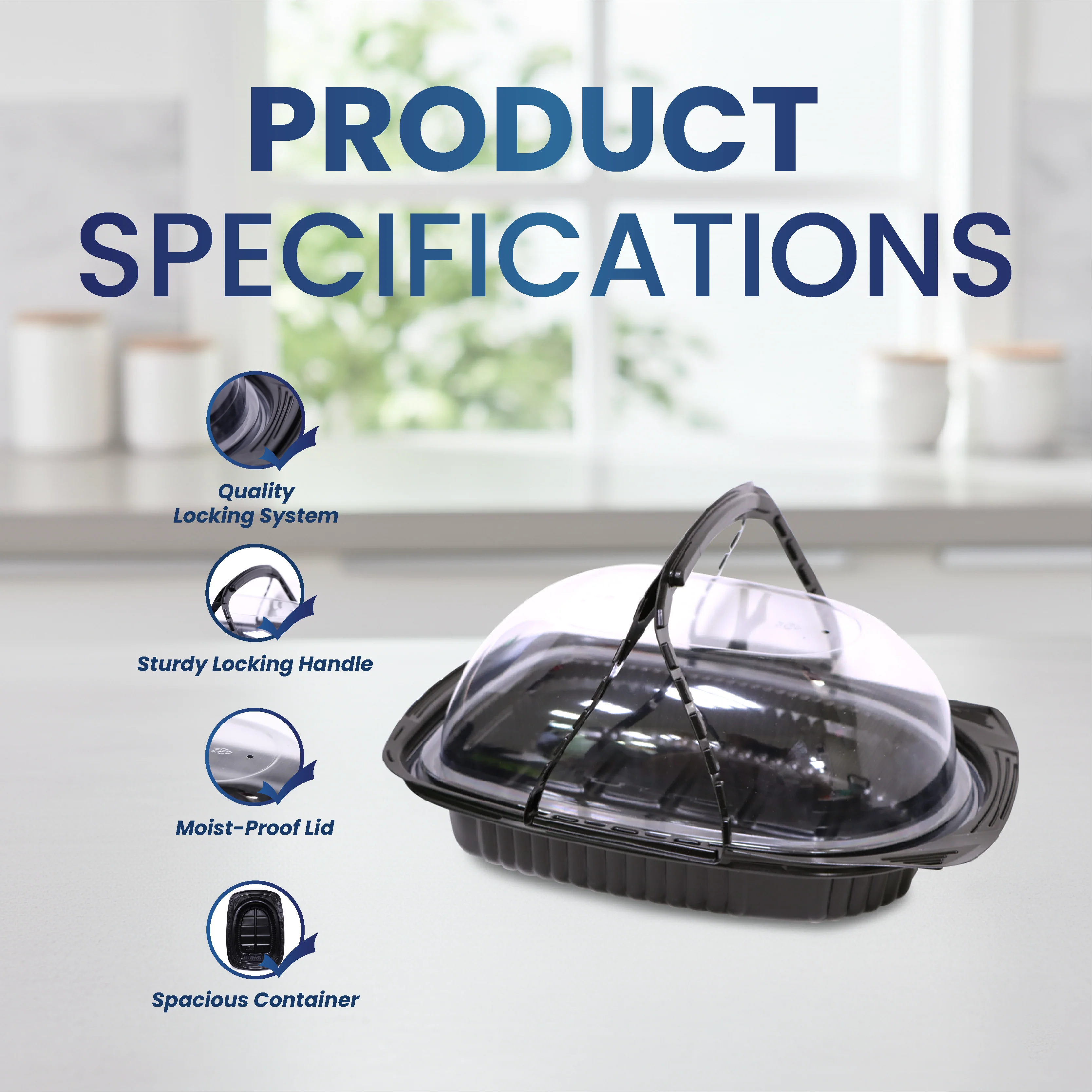 Black Chicken Container with Hood  Takeaway Box - Image 3