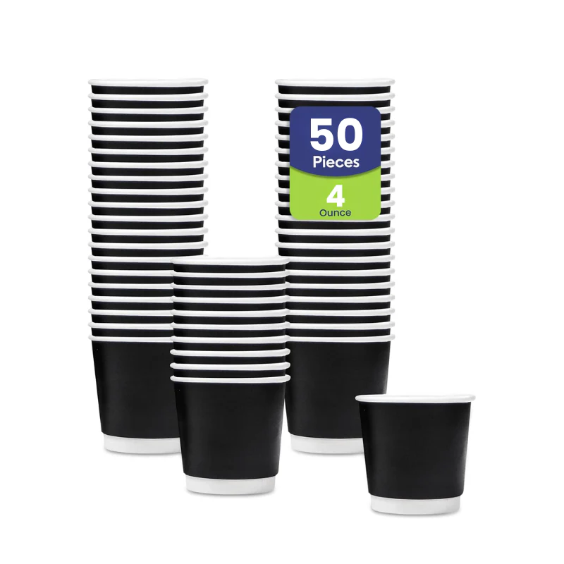Black Double Wall Paper Cups  Disposable Hot Cups - Image 2