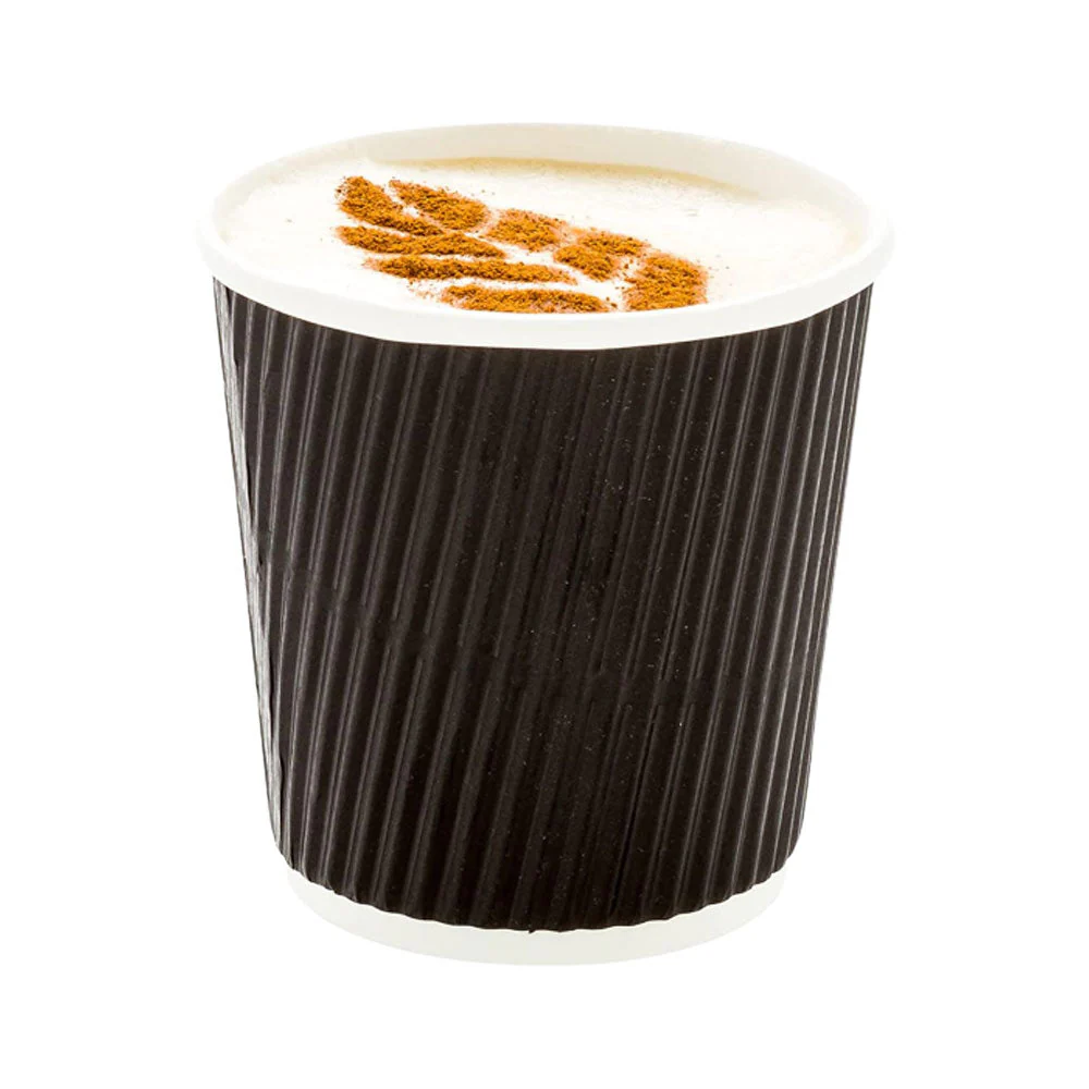Black Ripple Coffee Cups Insulated Hot Cups