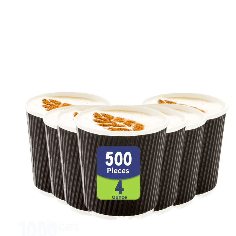 Black Ripple Coffee Cups Insulated Hot Cups - Image 12