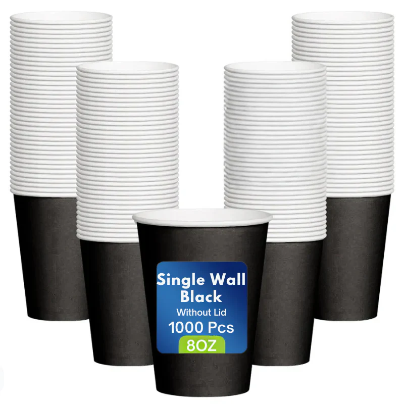 Black Single Wall Paper Cup  Disposable Beverage Cups - Image 4