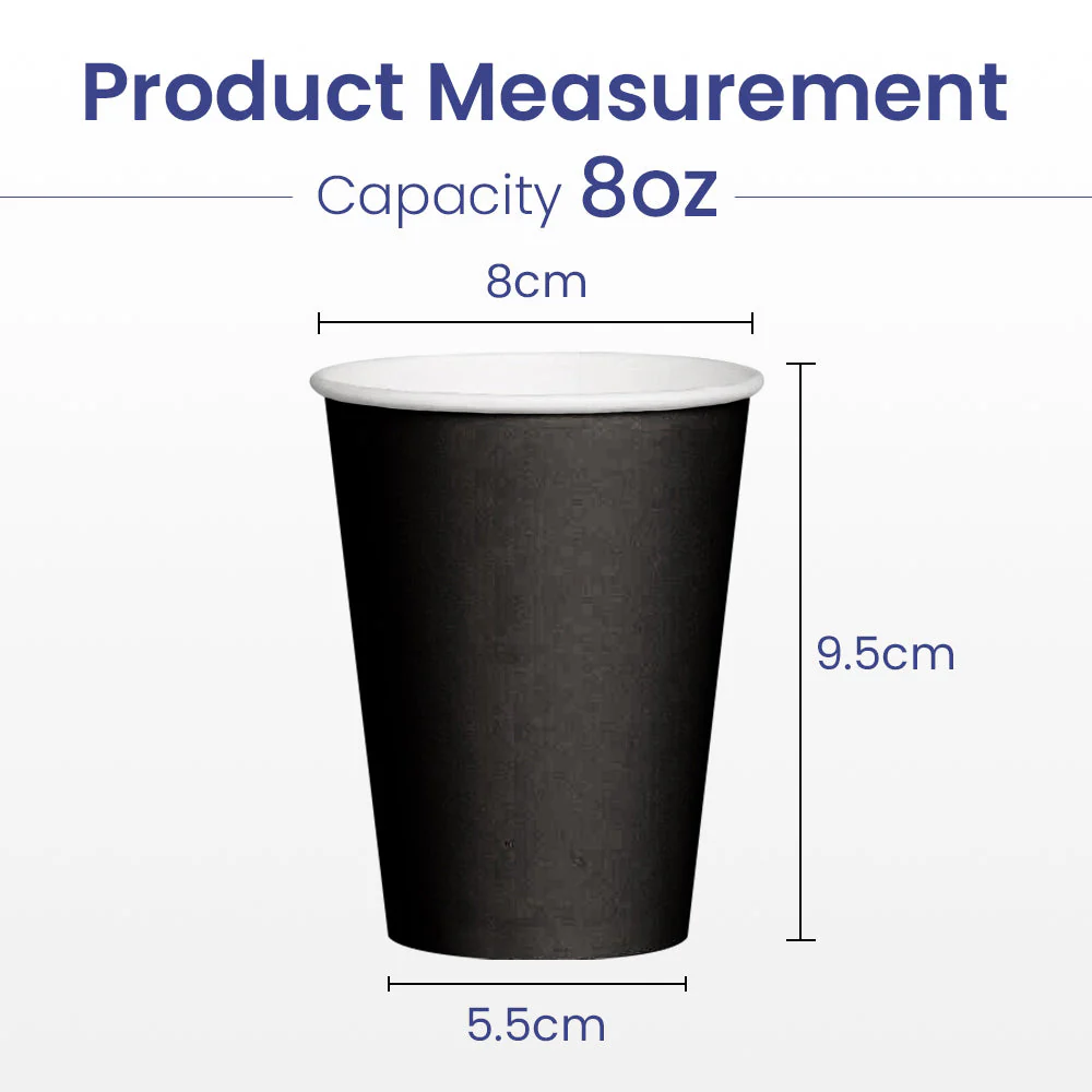 Black Single Wall Paper Cup  Disposable Beverage Cups - Image 5