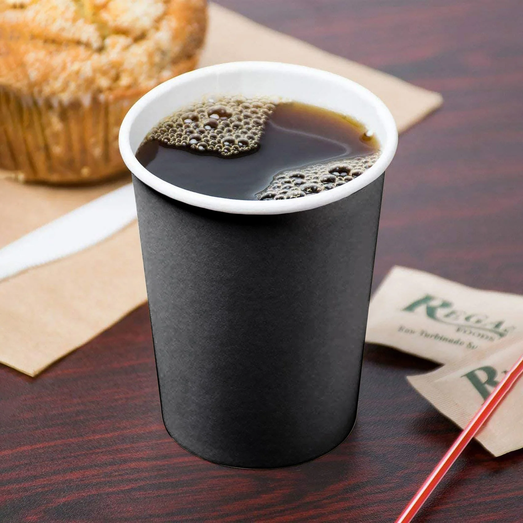 Black Single Wall Paper Cup  Disposable Beverage Cups - Image 6