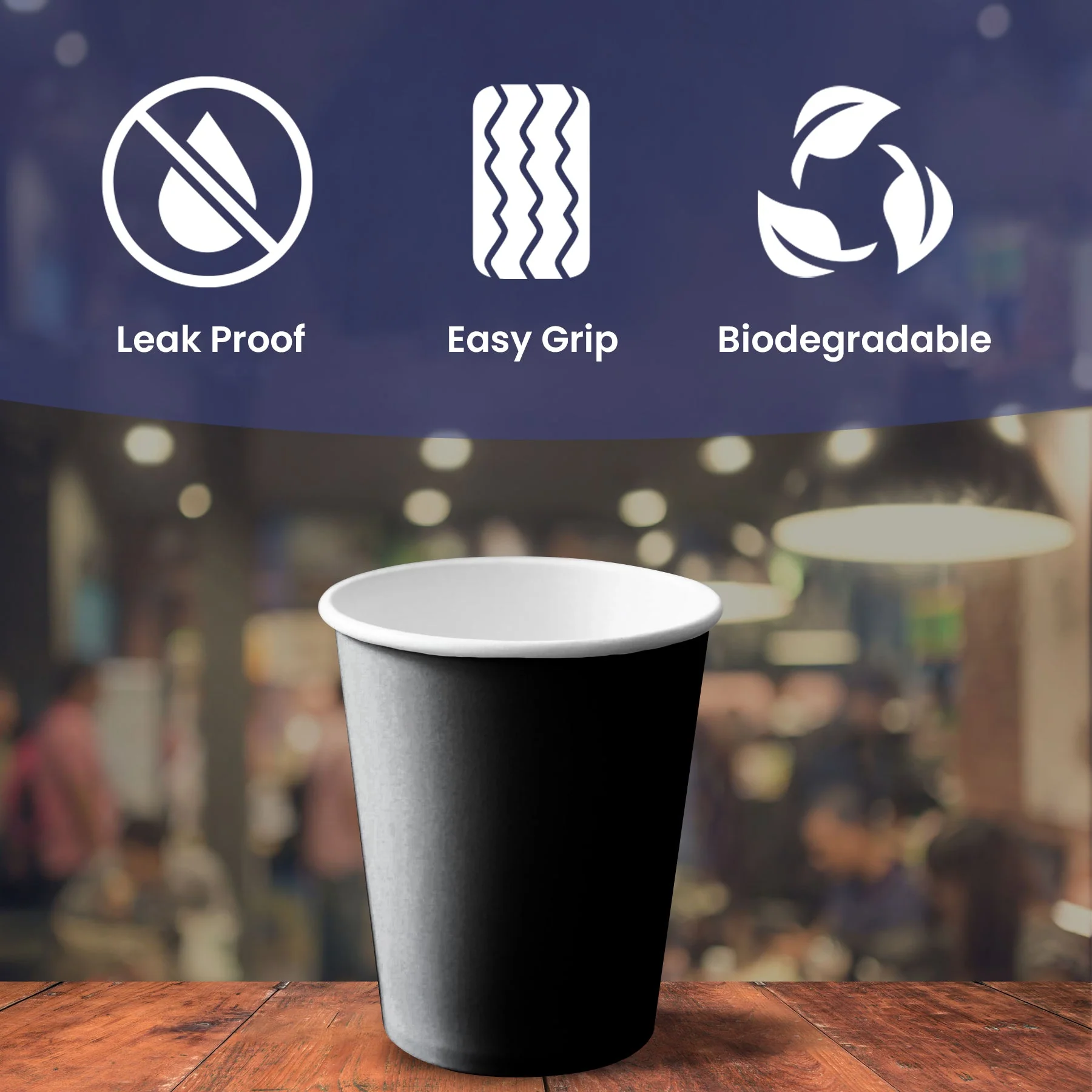 Black Single Wall Paper Cup  Disposable Beverage Cups - Image 9