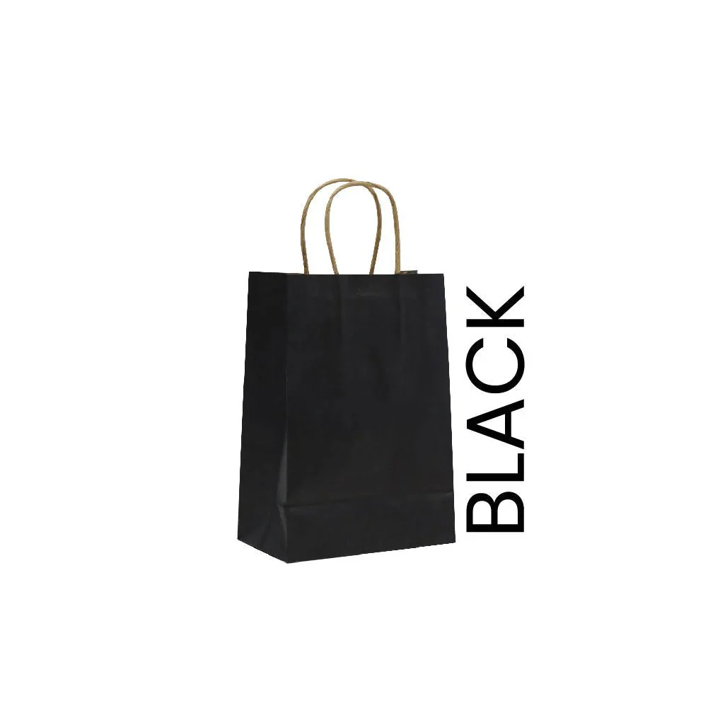Black Twisted Handle Paper Bags Shopping & Gift Bags - Image 2
