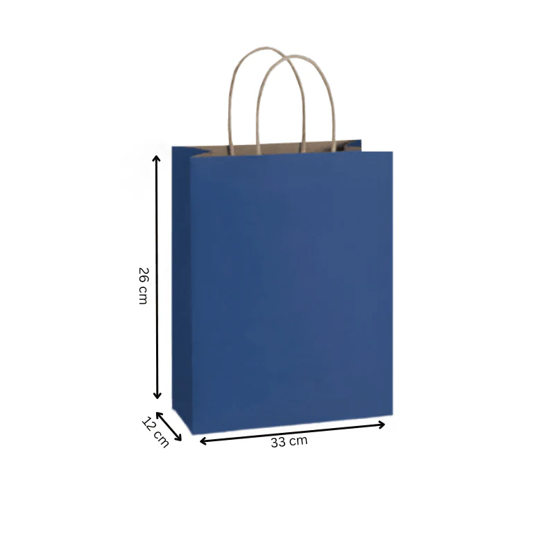 Blue Paper Bags with Twisted Handles | Durable Carry Bags - Image 2