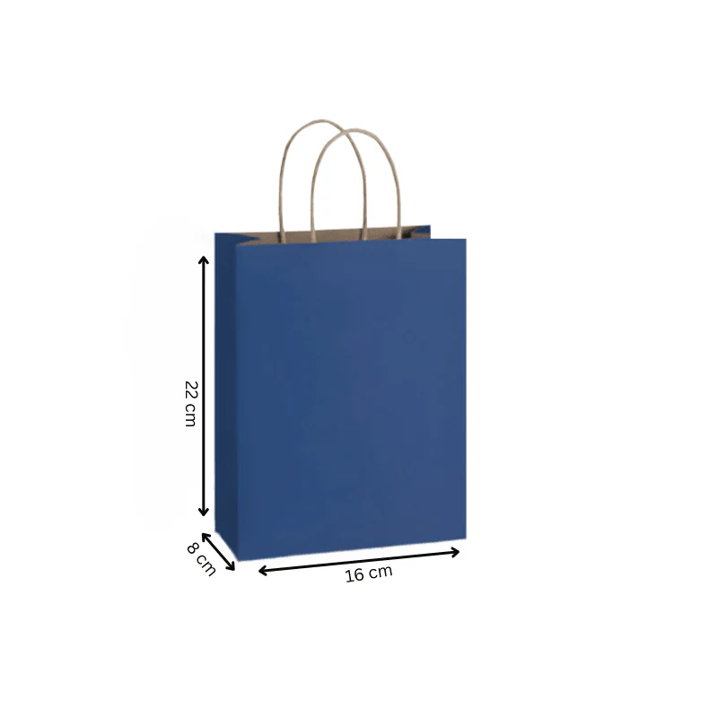 Blue Paper Bags with Twisted Handles | Durable Carry Bags - Image 3
