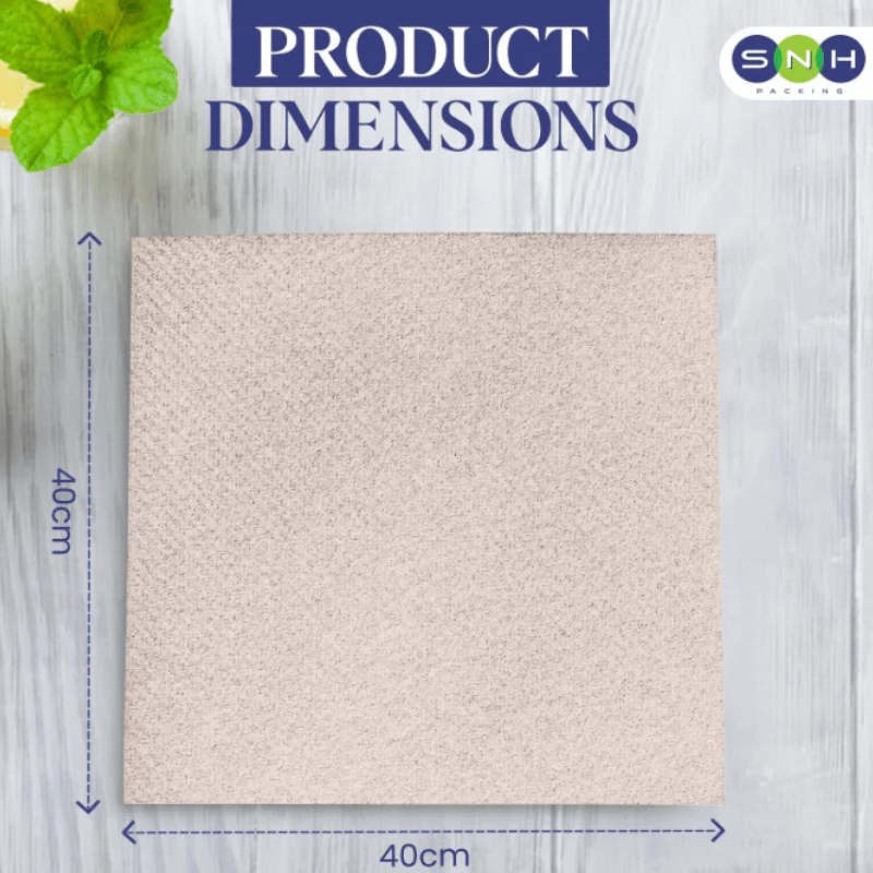 Brown Paper Napkin - 50 Pieces Pack | Disposable Table Tissue for Restaurants, Cafes & Catering UAE - Image 5