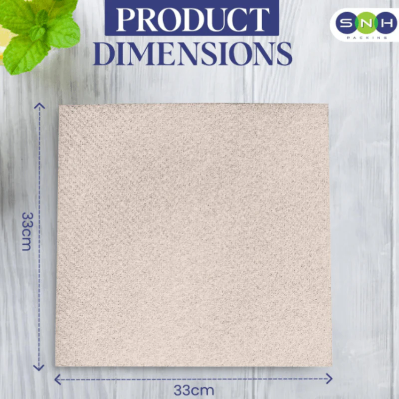 Brown Paper Napkin - 50 Pieces Pack | Disposable Table Tissue for Restaurants, Cafes & Catering UAE - Image 6