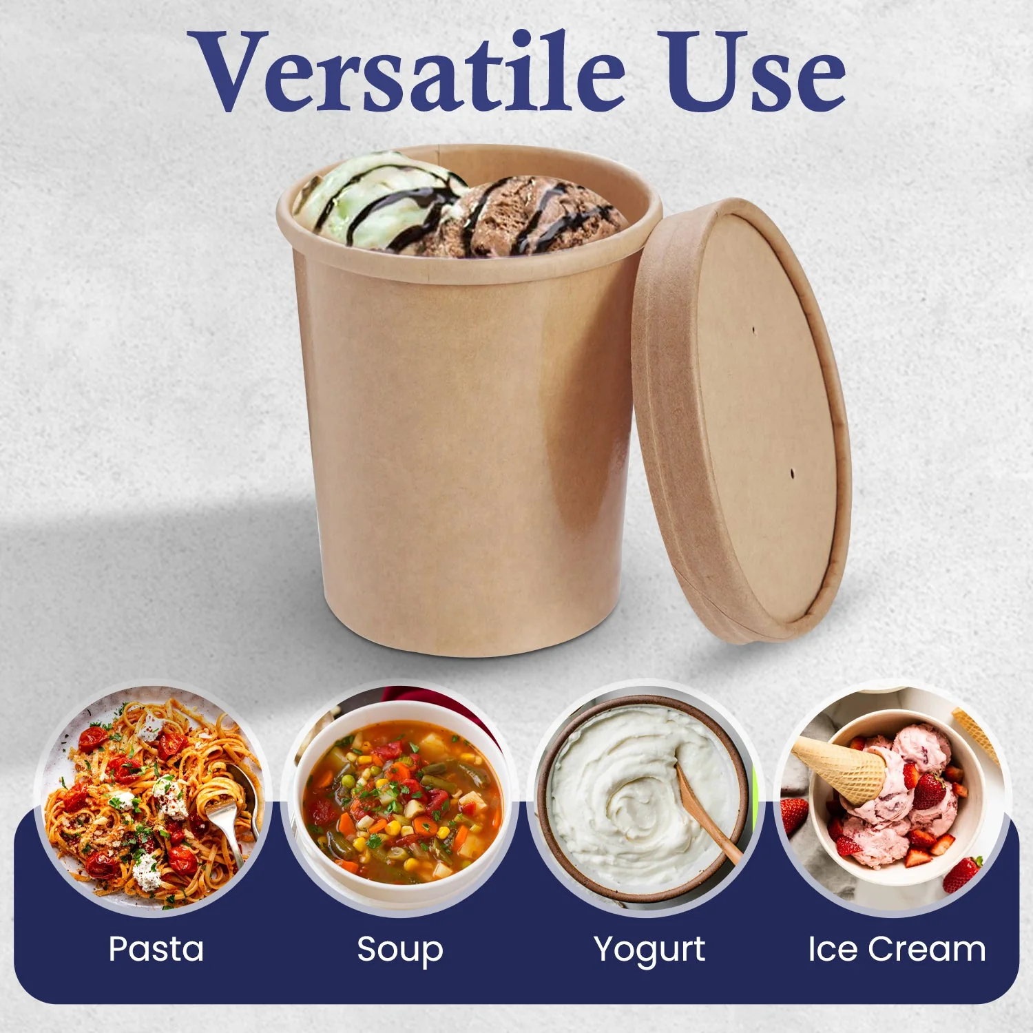 Brown Disposable Soup Cups with Lids  Takeaway & Food Packaging - Image 18