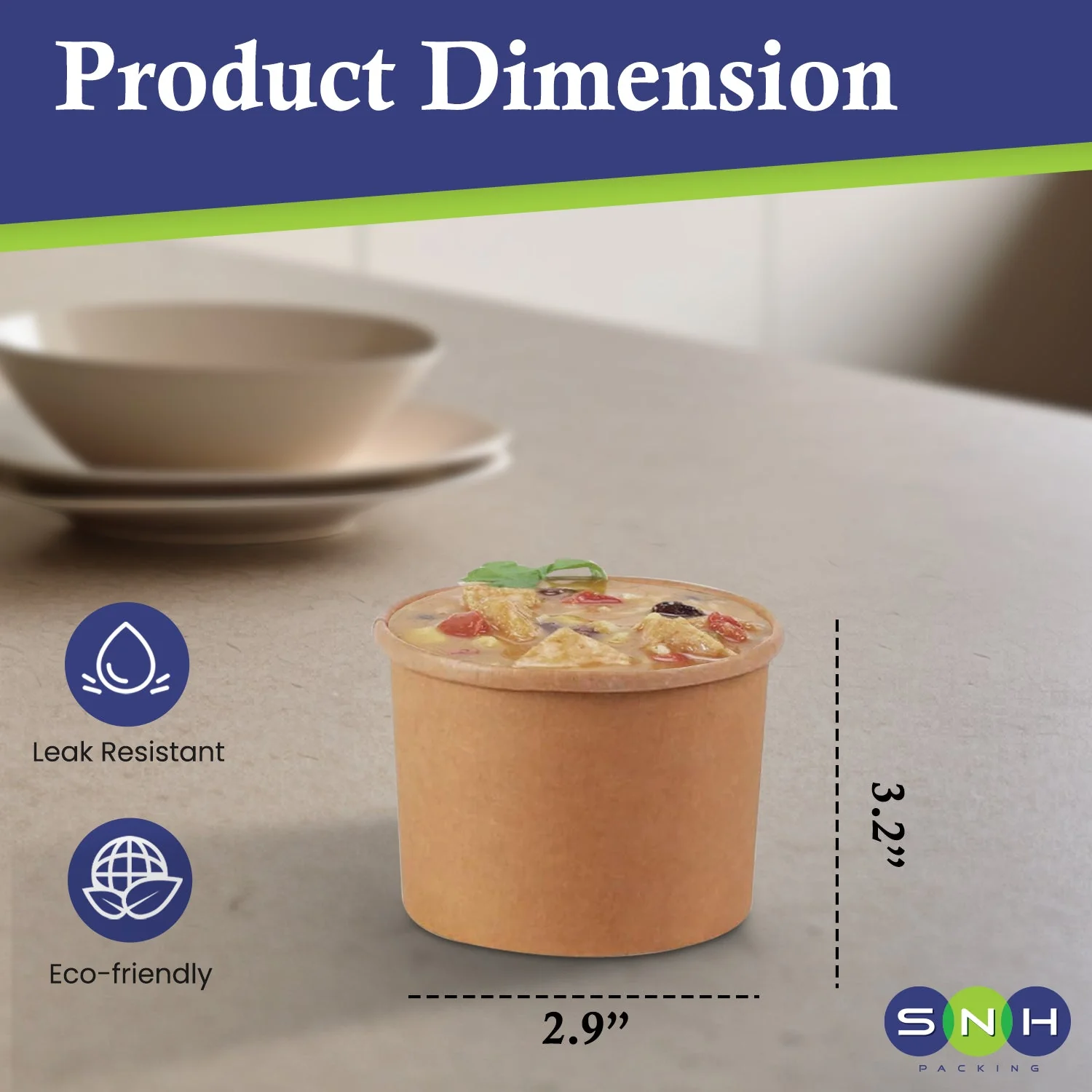 Brown Disposable Soup Cups with Lids  Takeaway & Food Packaging - Image 9