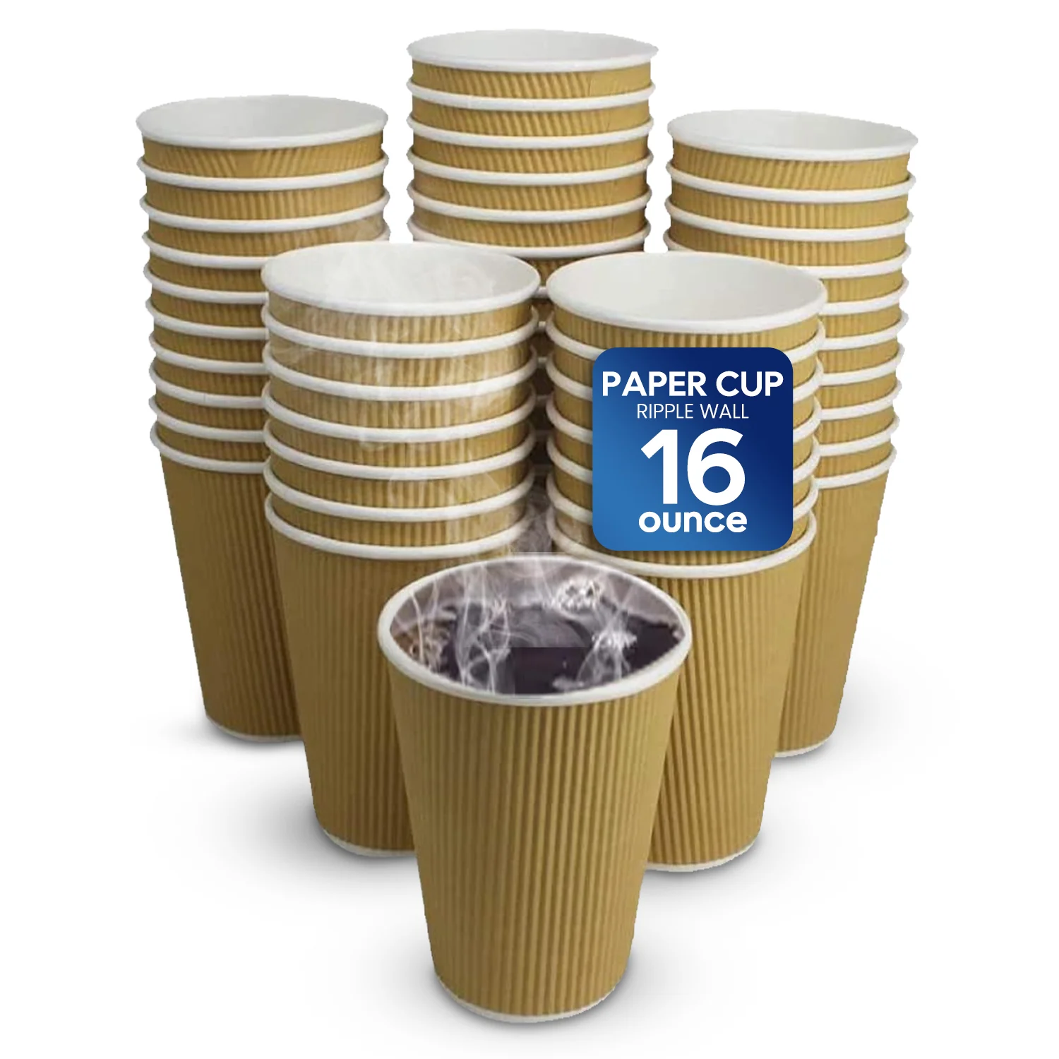 Brown Kraft Ripple Coffee Cups Insulated Hot Drink Cups - Image 11