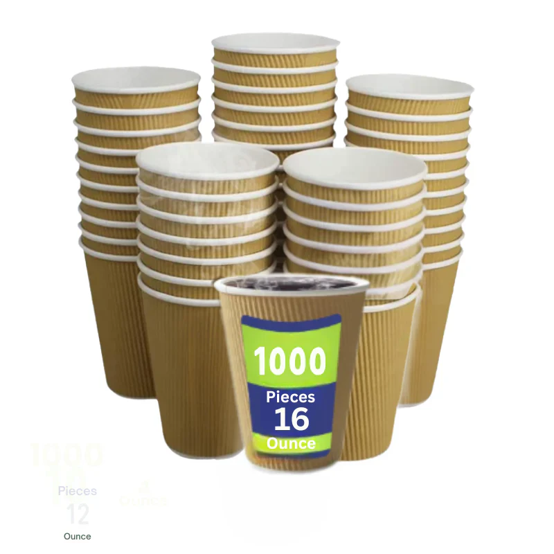 Brown Kraft Ripple Coffee Cups Insulated Hot Drink Cups - Image 14