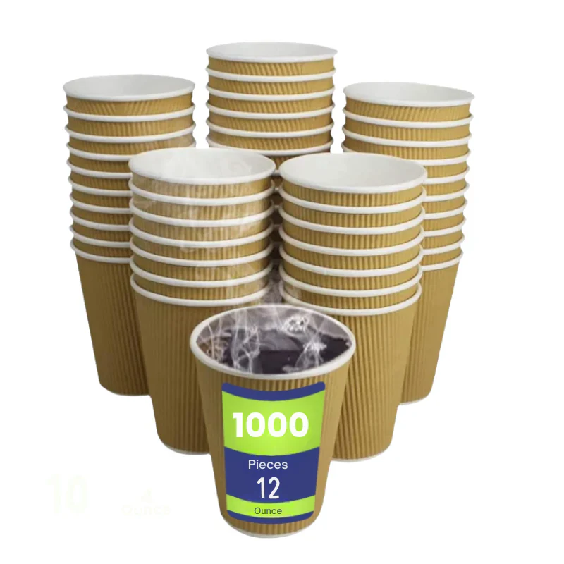 Brown Kraft Ripple Coffee Cups Insulated Hot Drink Cups - Image 15