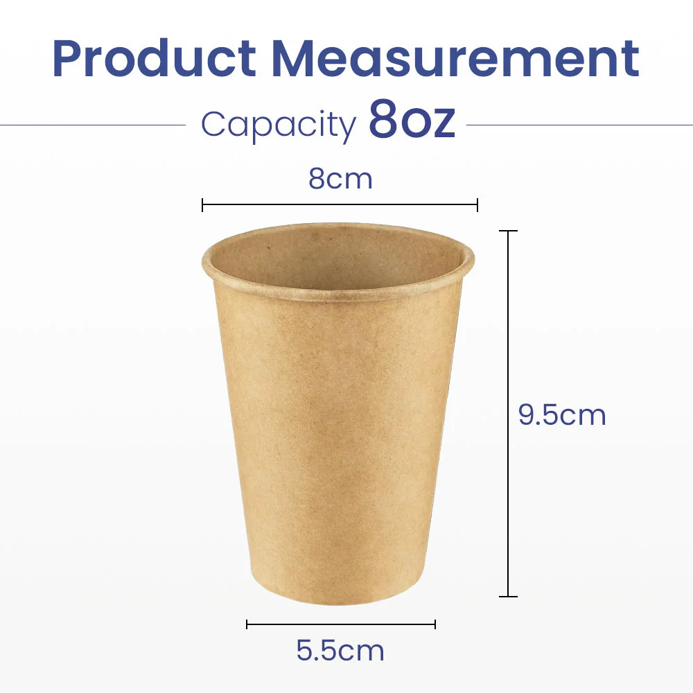 Brown Single Wall Paper Cups  Disposable Beverage Cups - Image 4