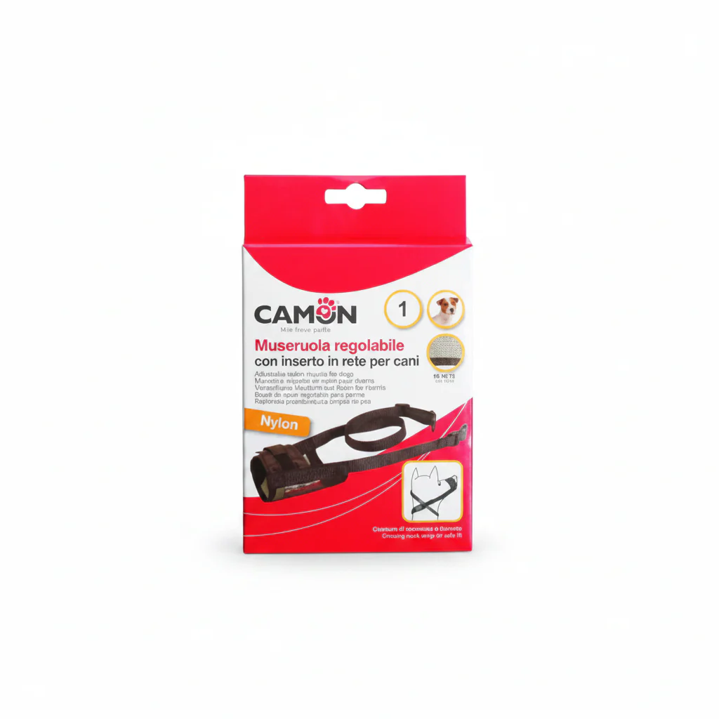 Camon Adjustable Nylon Dog Muzzle with Mesh - Small