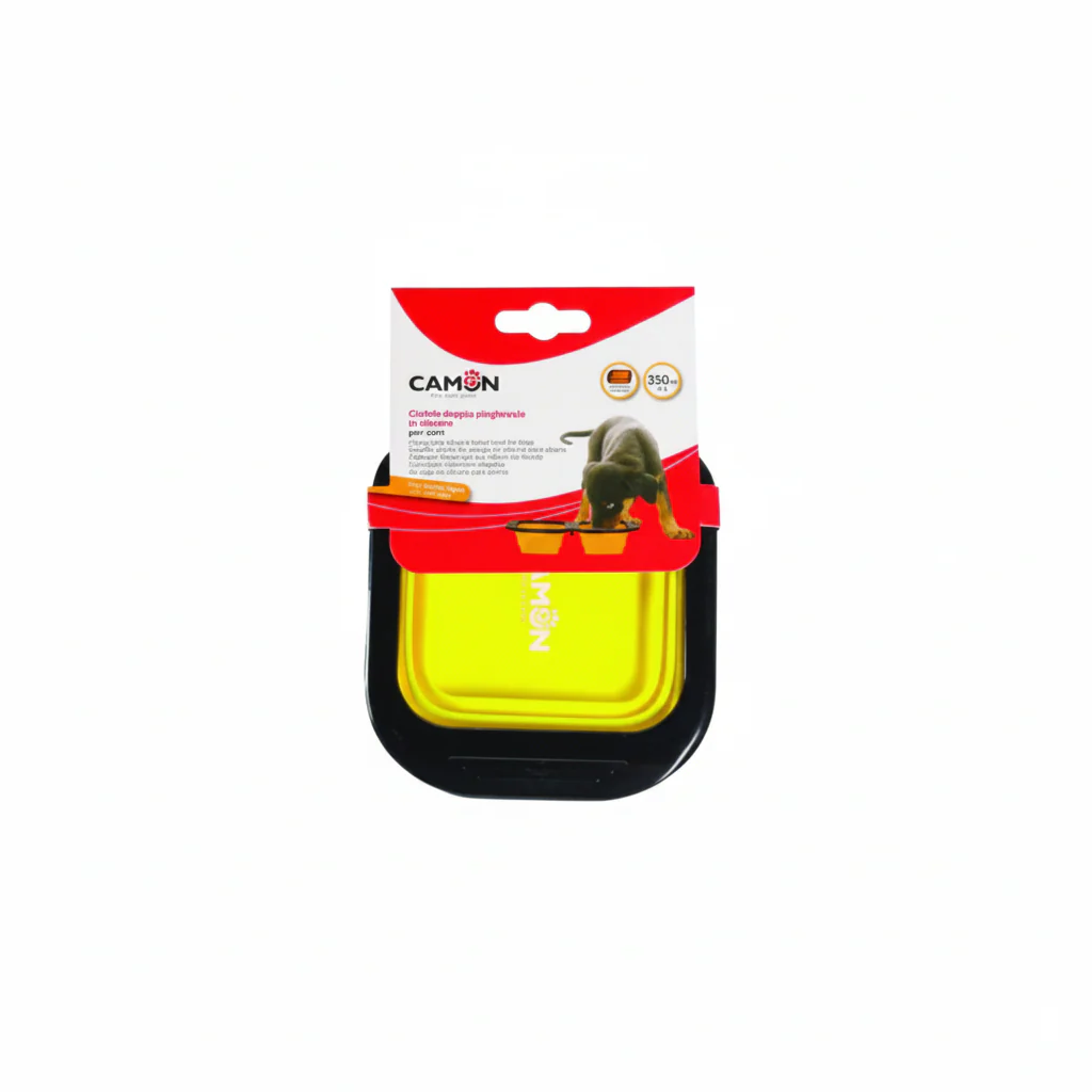 Camon Folding, Square and Silicone Double Bowl - Small - 2X350Ml