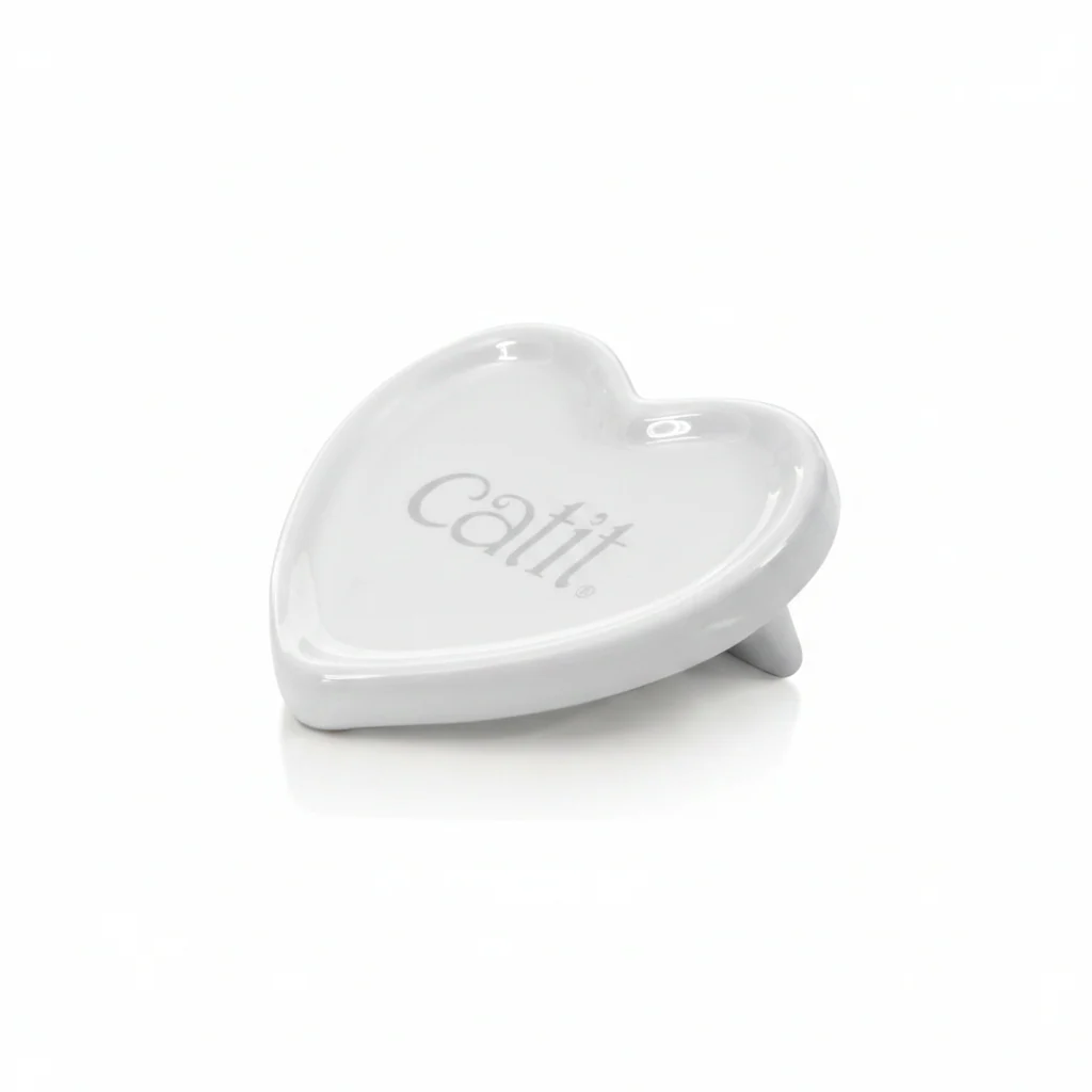 Catit Creamy Heart-shaped Dish