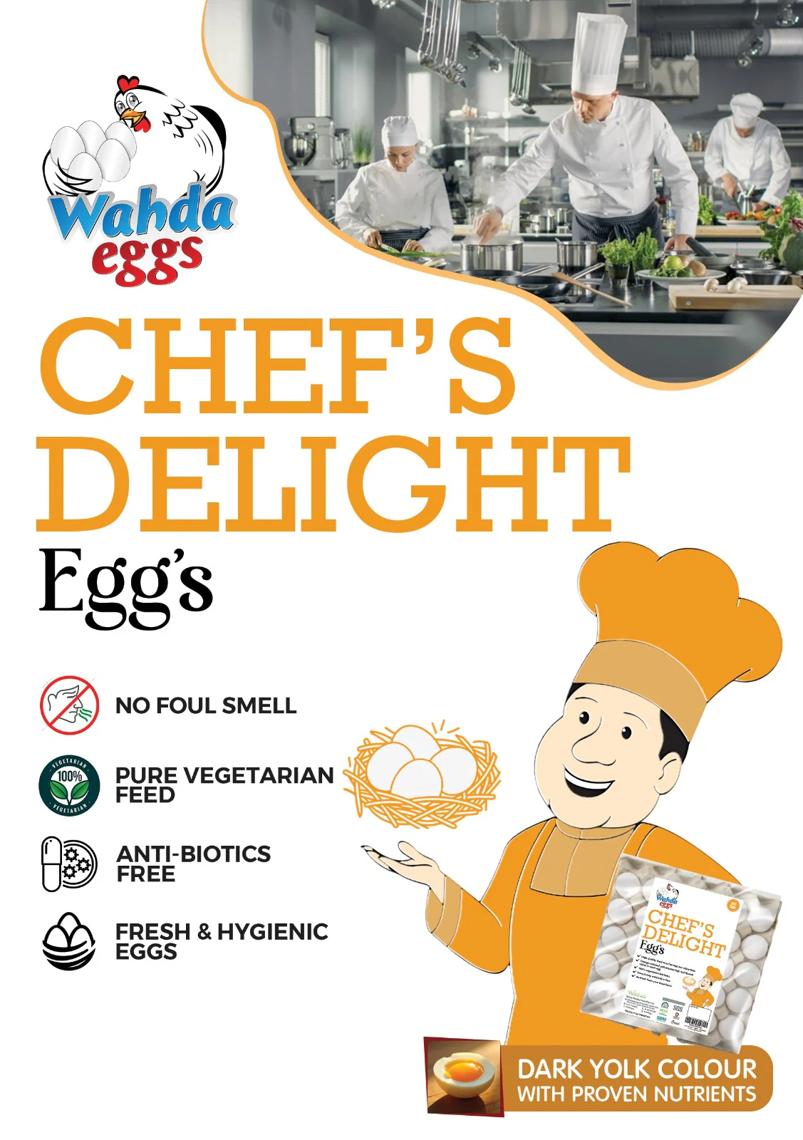 Chef Delight Medium Eggs Dark Yolk 12 Trays x 30 Eggs (360 Eggs) - Image 3
