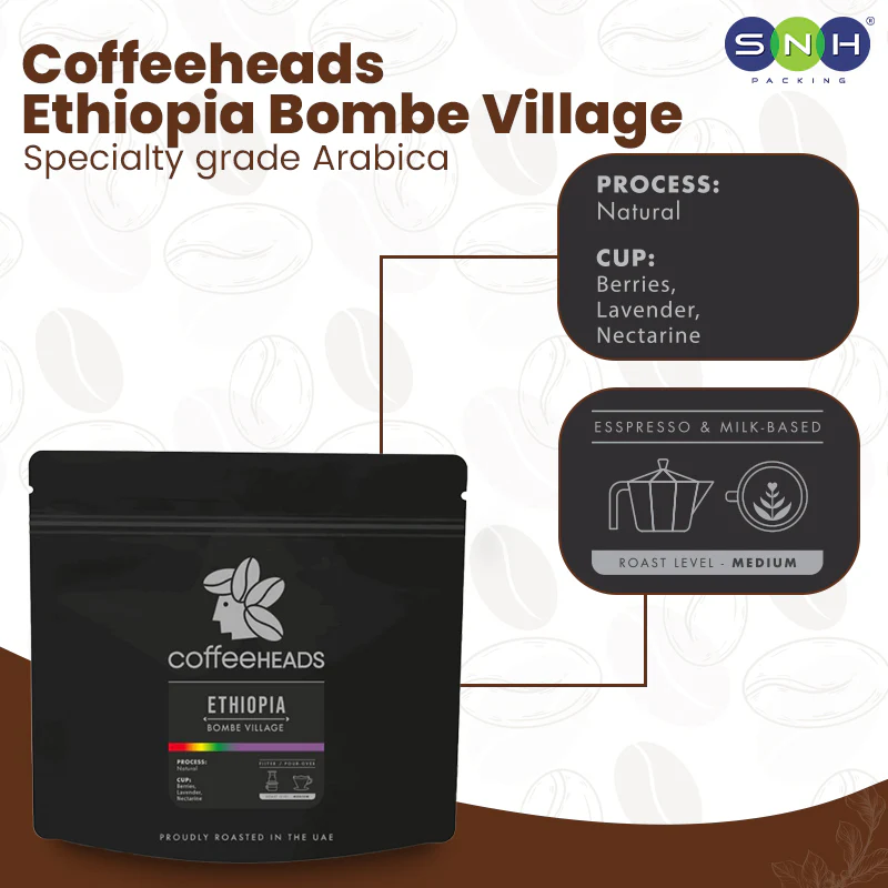 Coffeeheads Ethiopia Bombe Village  Premium Arabica Coffee Beans (Specialty Grade) - Image 2