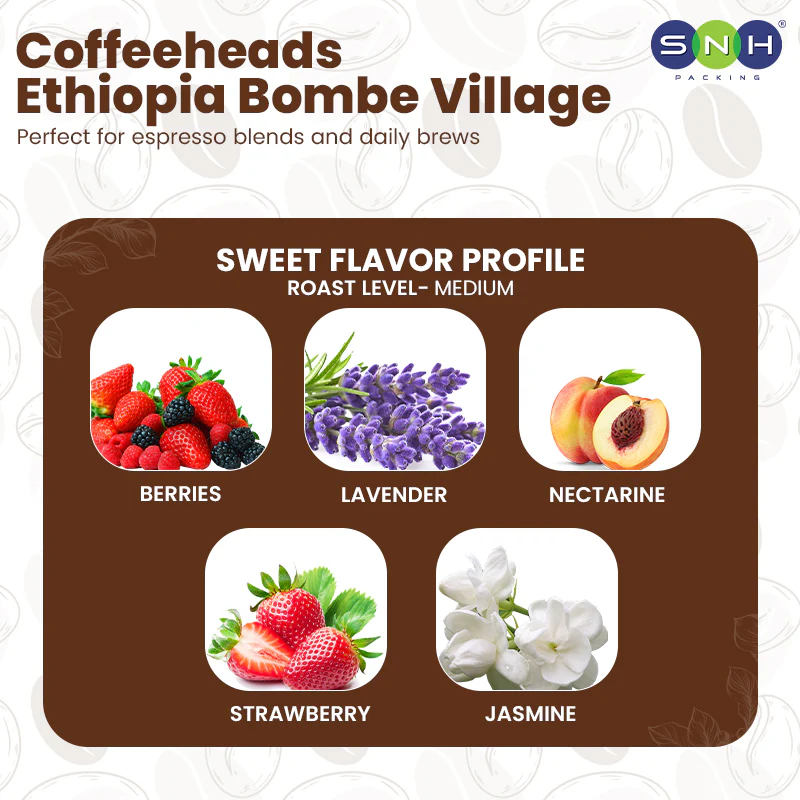 Coffeeheads Ethiopia Bombe Village  Premium Arabica Coffee Beans (Specialty Grade) - Image 4