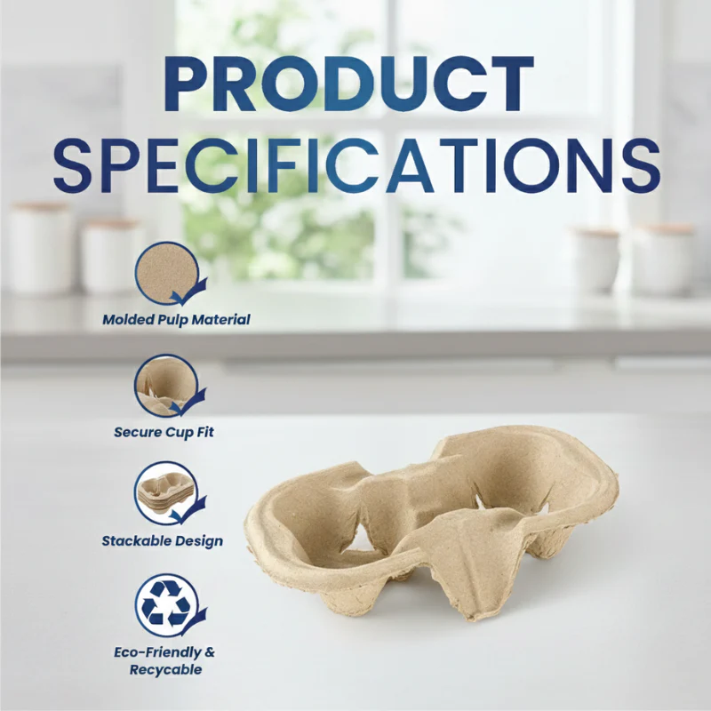 Corrugated Cup Holder 2/4 Cup Eco Friendly Carrier - Image 2