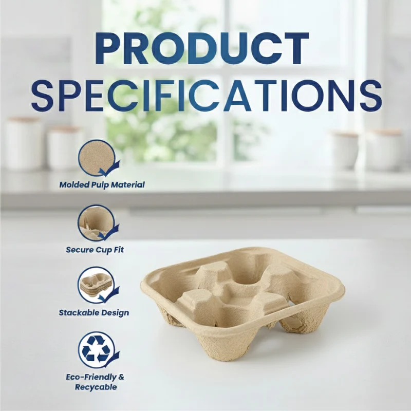 Corrugated Cup Holder 2/4 Cup Eco Friendly Carrier - Image 4