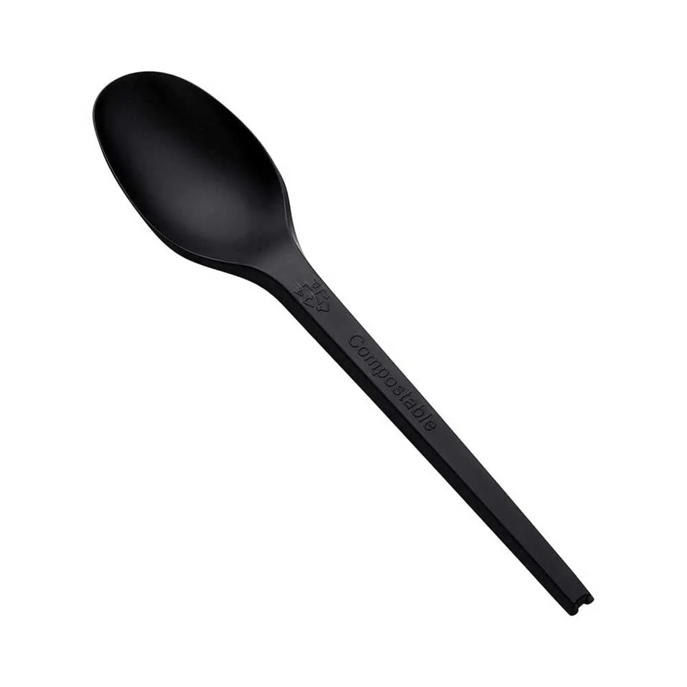 CPLA Individual Cutlery  Fork, Knife & Spoon (Black & White)  Disposable Tableware - Image 5