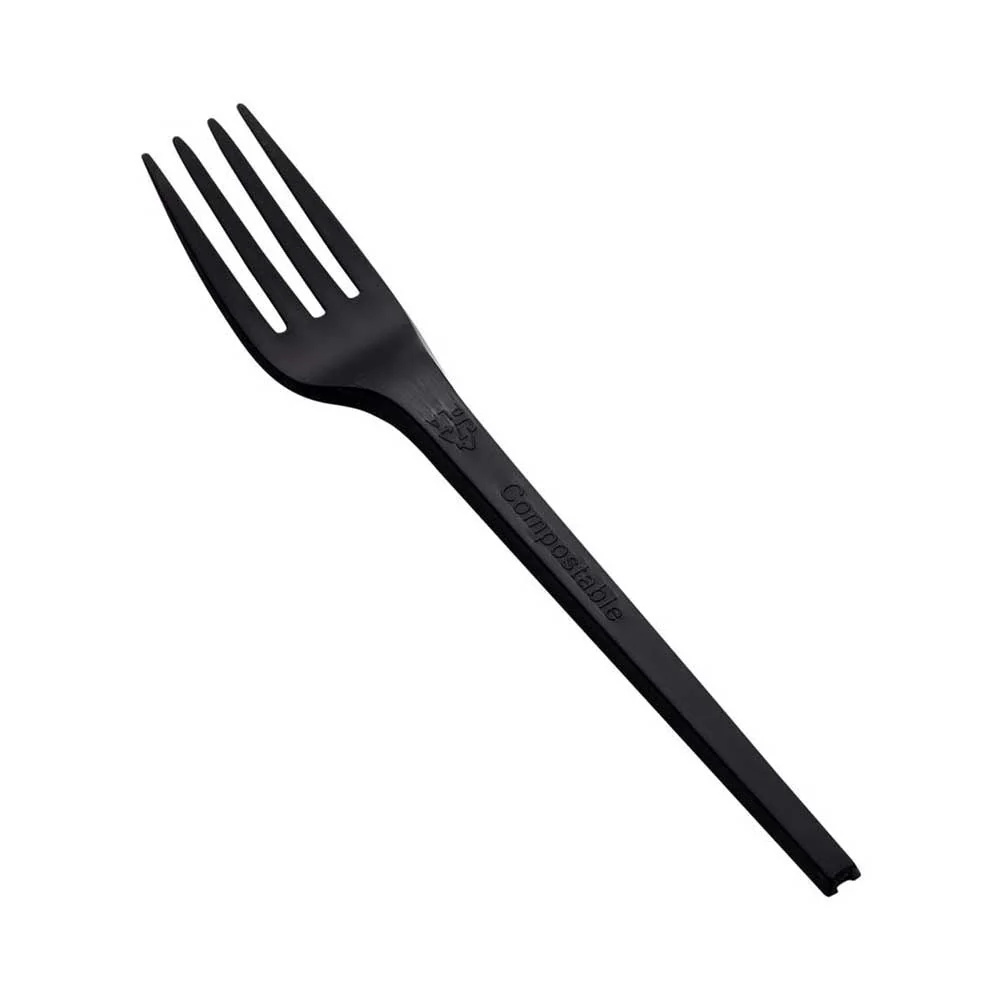 CPLA Individual Cutlery  Fork, Knife & Spoon (Black & White)  Disposable Tableware - Image 6